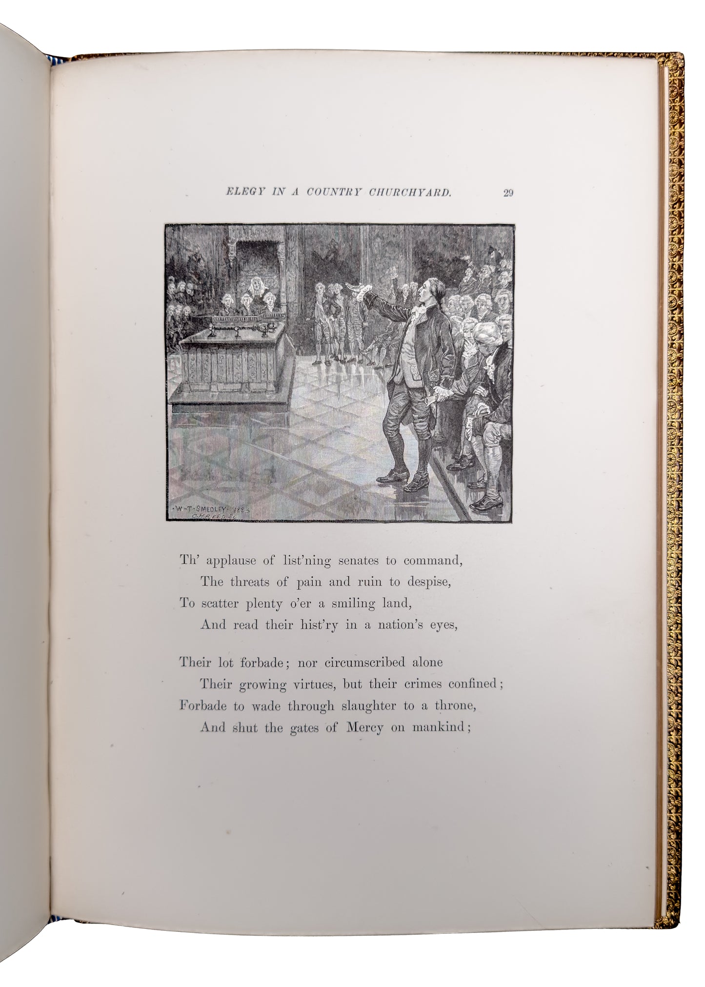 1883 THOMAS GRAY. Elegy Written in a Country Churchyard. Artists' Edition in Ramage Binding.