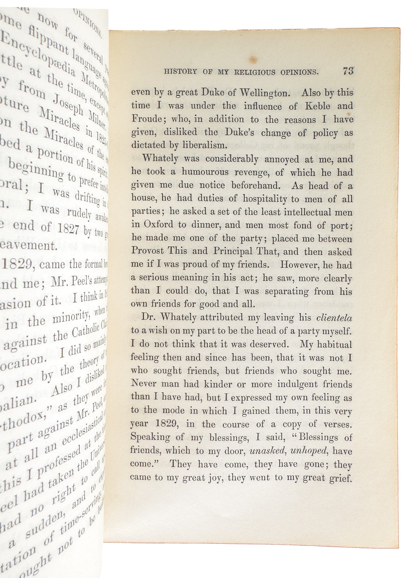 1864 JOHN HENRY NEWMAN. One of the Crowning Achievements of English Autobiography. Fine Leather.