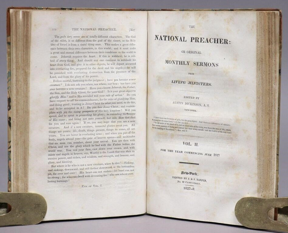 1826-1832 THE NATIONAL PREACHER. Six Year Run of Most Influential Sermons of Second Great Awakening.