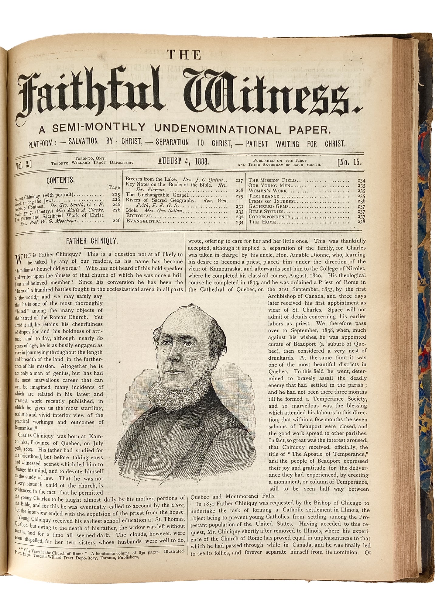 1887 THE FAITHFUL WITNESS. Pre-Millennialism, Keswick, Missions, Miracles, &c.