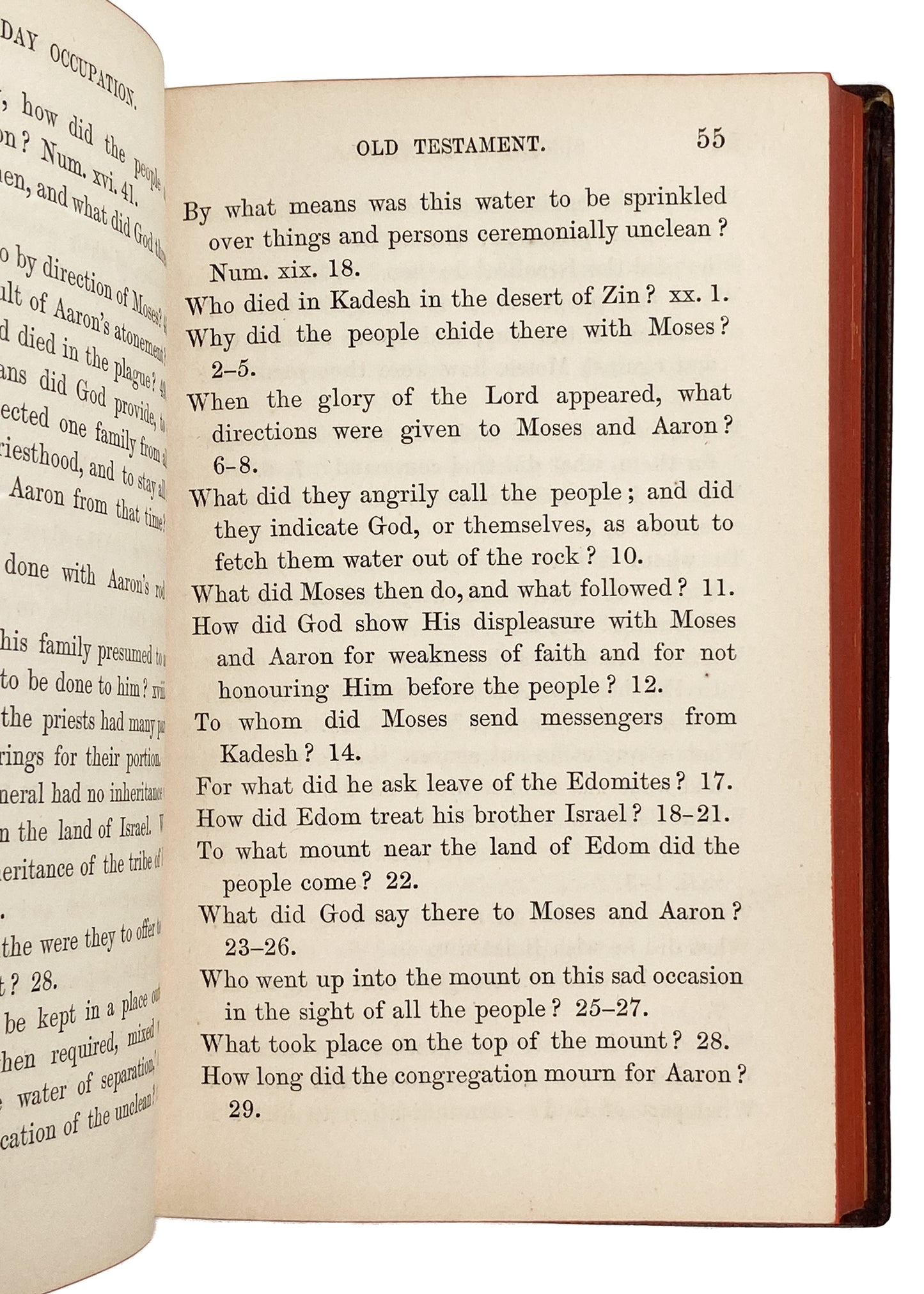 1871 THOMAS GRIBBLE. Sunday Occupation. Questions for the Study of Scripture. Fine Leather.