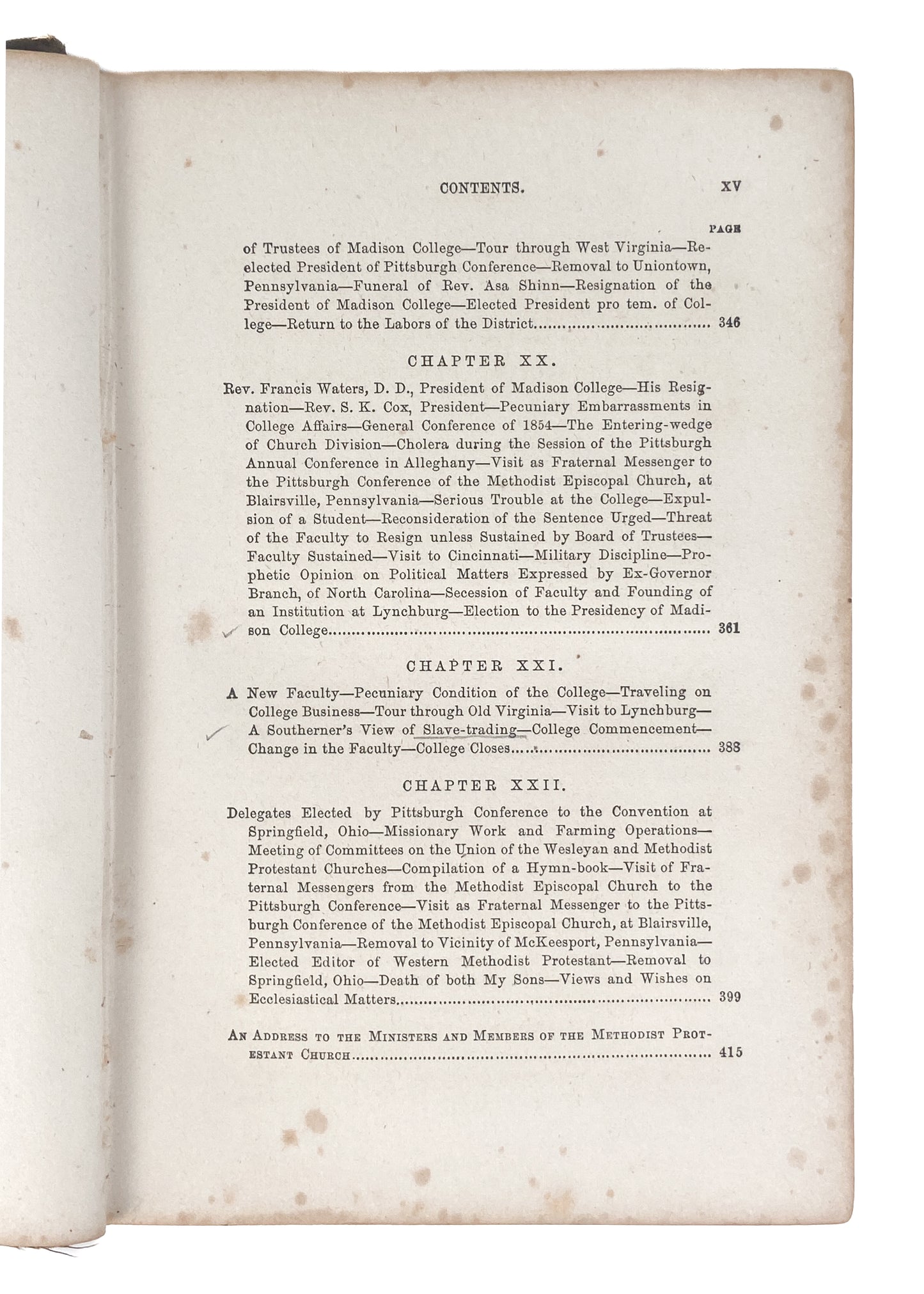 1868 GEORGE BROWN. Rare Second Great Awakening Memoir - Circuit Preacher - Abolition & Slavery.