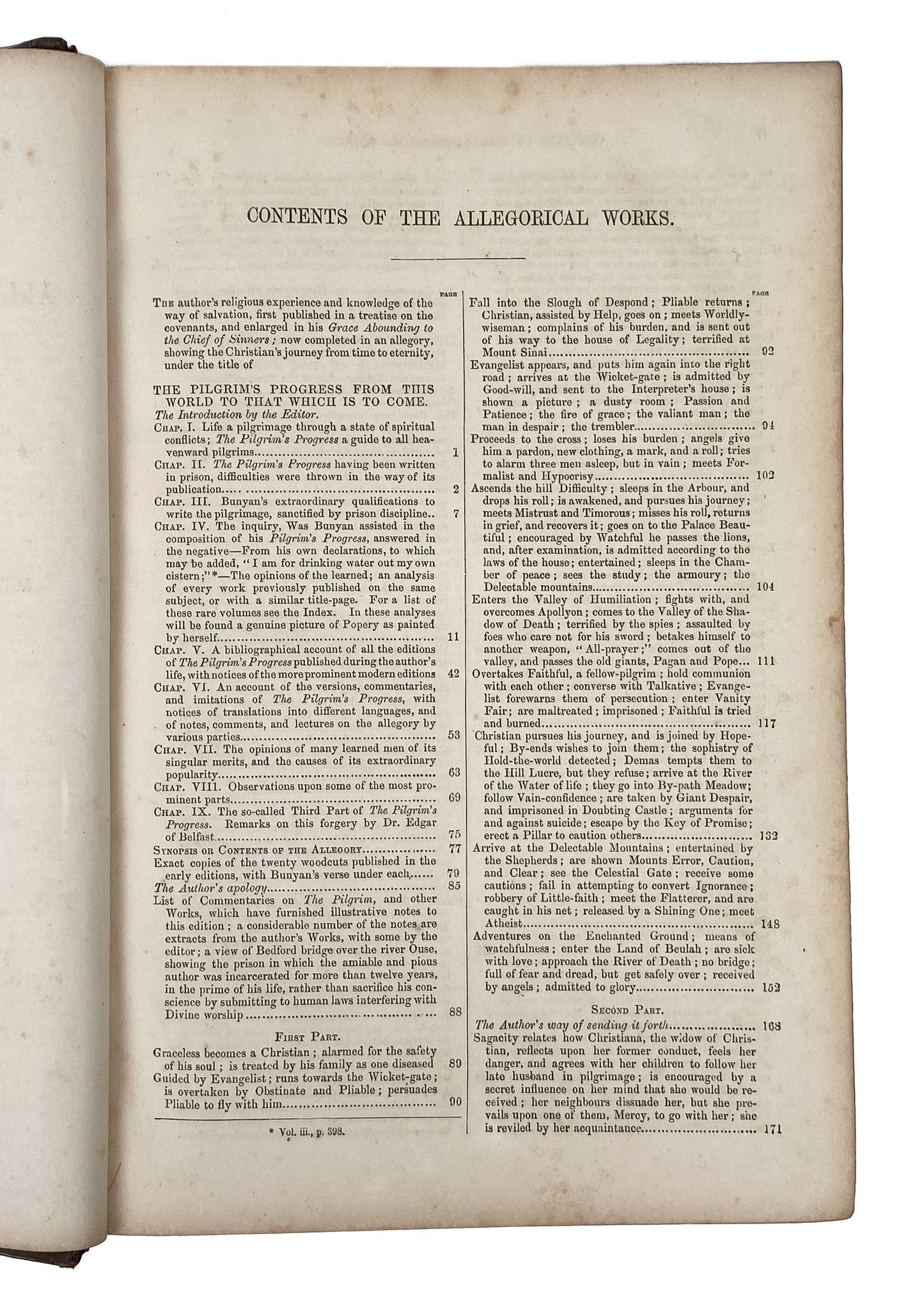 1862 JOHN BUNYAN. The Allegorical, Figurative, and Symbolical Works of John Bunyan.