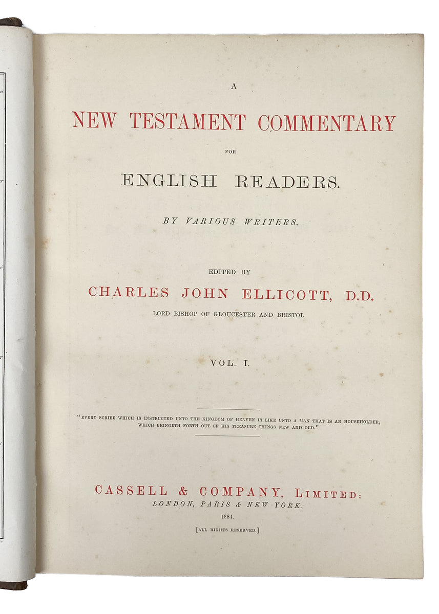 1884 C J ELLICOTT Spurgeon Recommended New Testament Commentary Fo 1884-c-j-ellicott-spurgeon-recommended-new-testament-commentary-fo