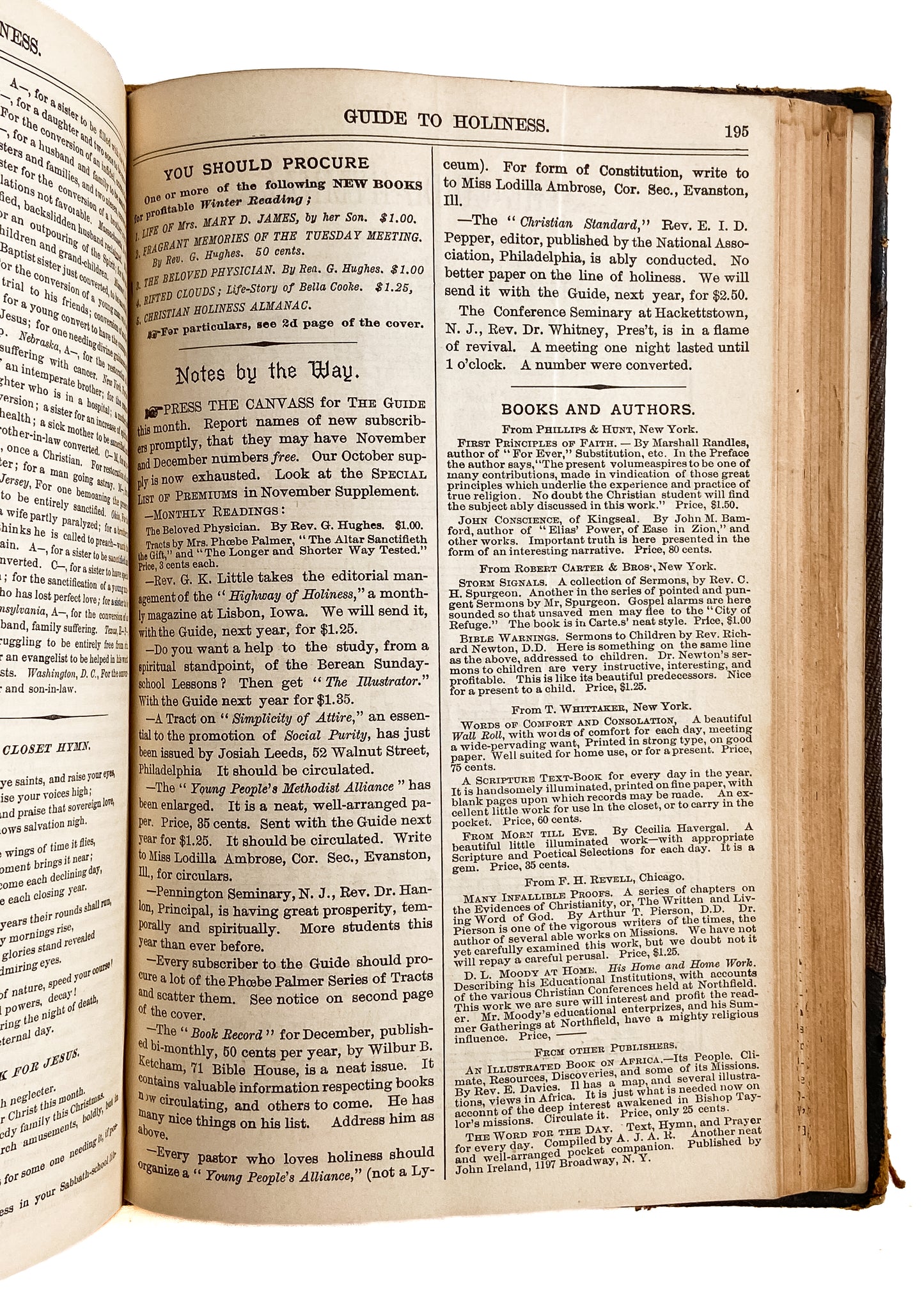1870's PHOEBE PALMER & B. T. ROBERTS. Sammelband of Holiness and Revival Periodicals + Extras.