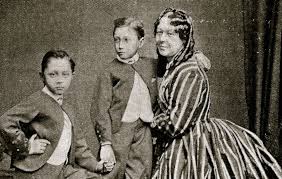 1861 SUSANNAH SPURGEON. Superb Painting of Susannah Spurgeon & Her Boys. Owned Spurgeon Family.