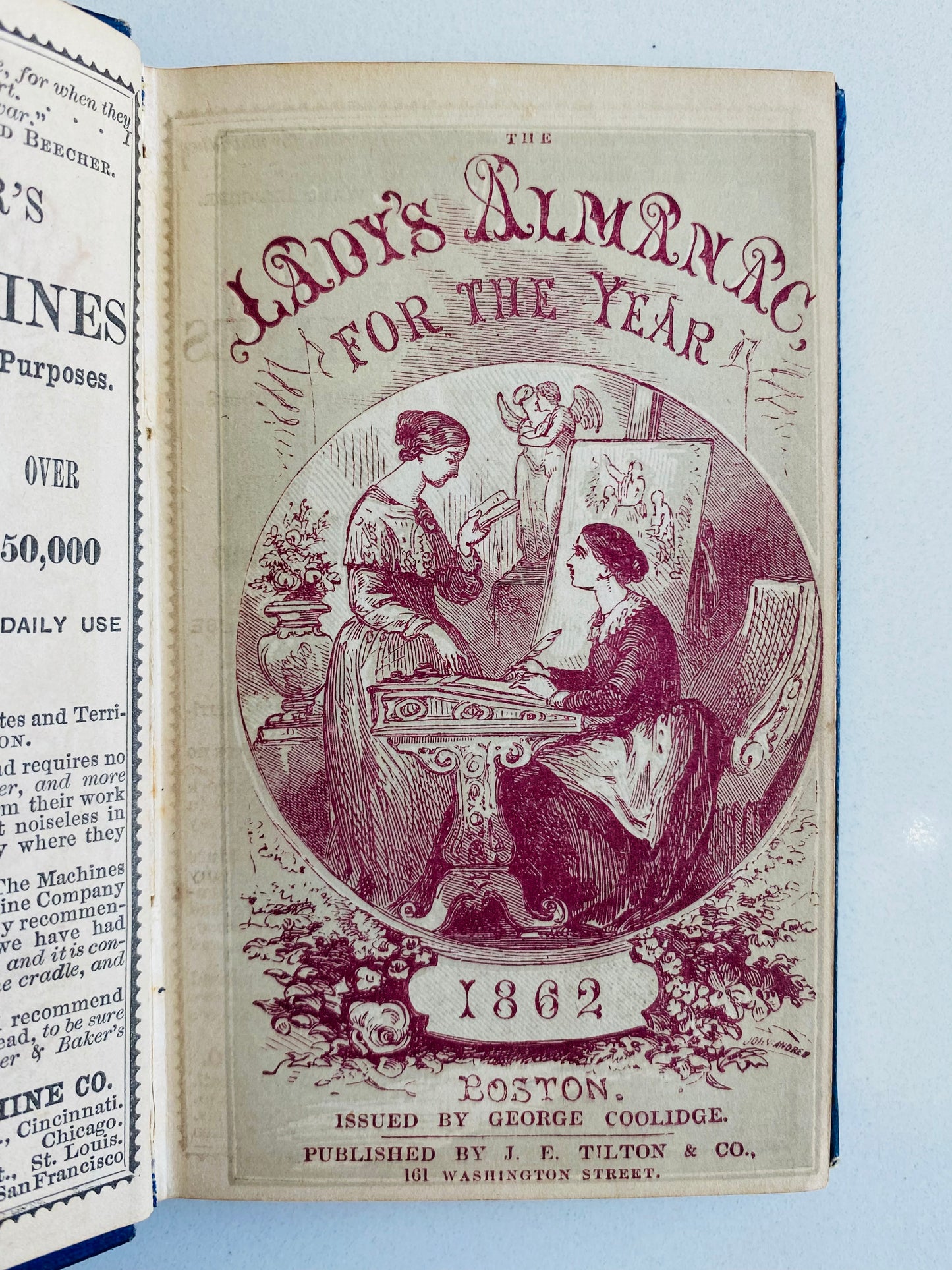 1862 CIVIL WAR. The Lady's Almanac. How to Support Soldiers, Engravings, Female Activity in Civil War, etc.