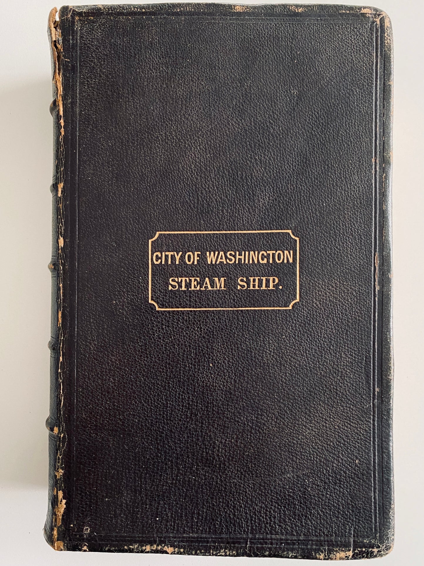 1855 HOLY BIBLE. Rescued from the Steamship "City of Washington" Shipwrecked by its Drunken Captain.