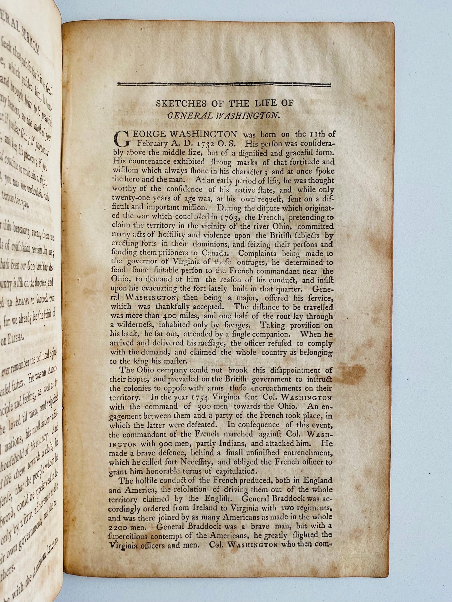 1799 GEORGE WASHINGTON. Discourse on the Lamented Death of General George Washington.