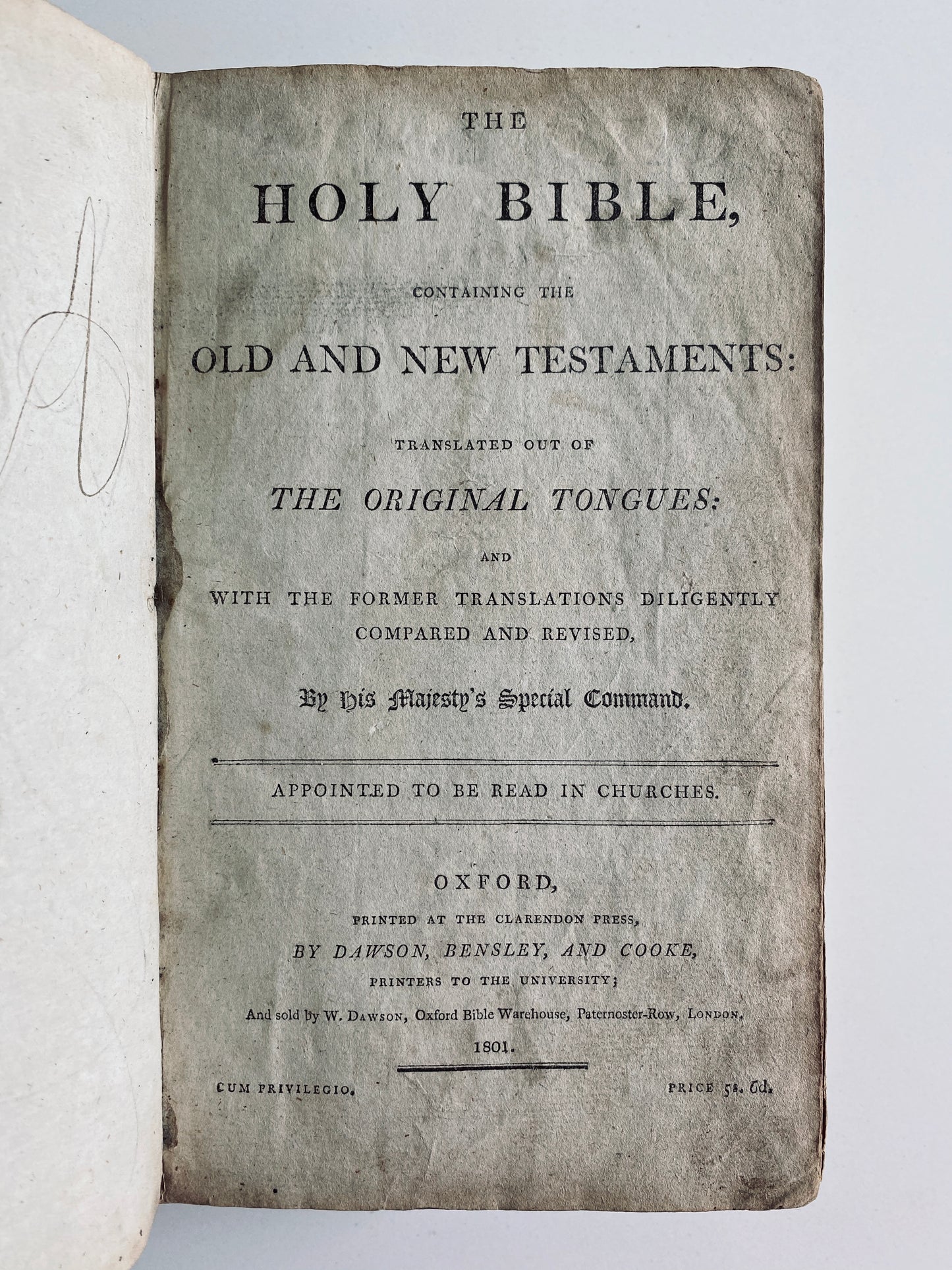 1801 GOD + A BAD TYPESETTER. The Murder's Bible. Rare 1801 Deviant Misprint Edition of King James Bible