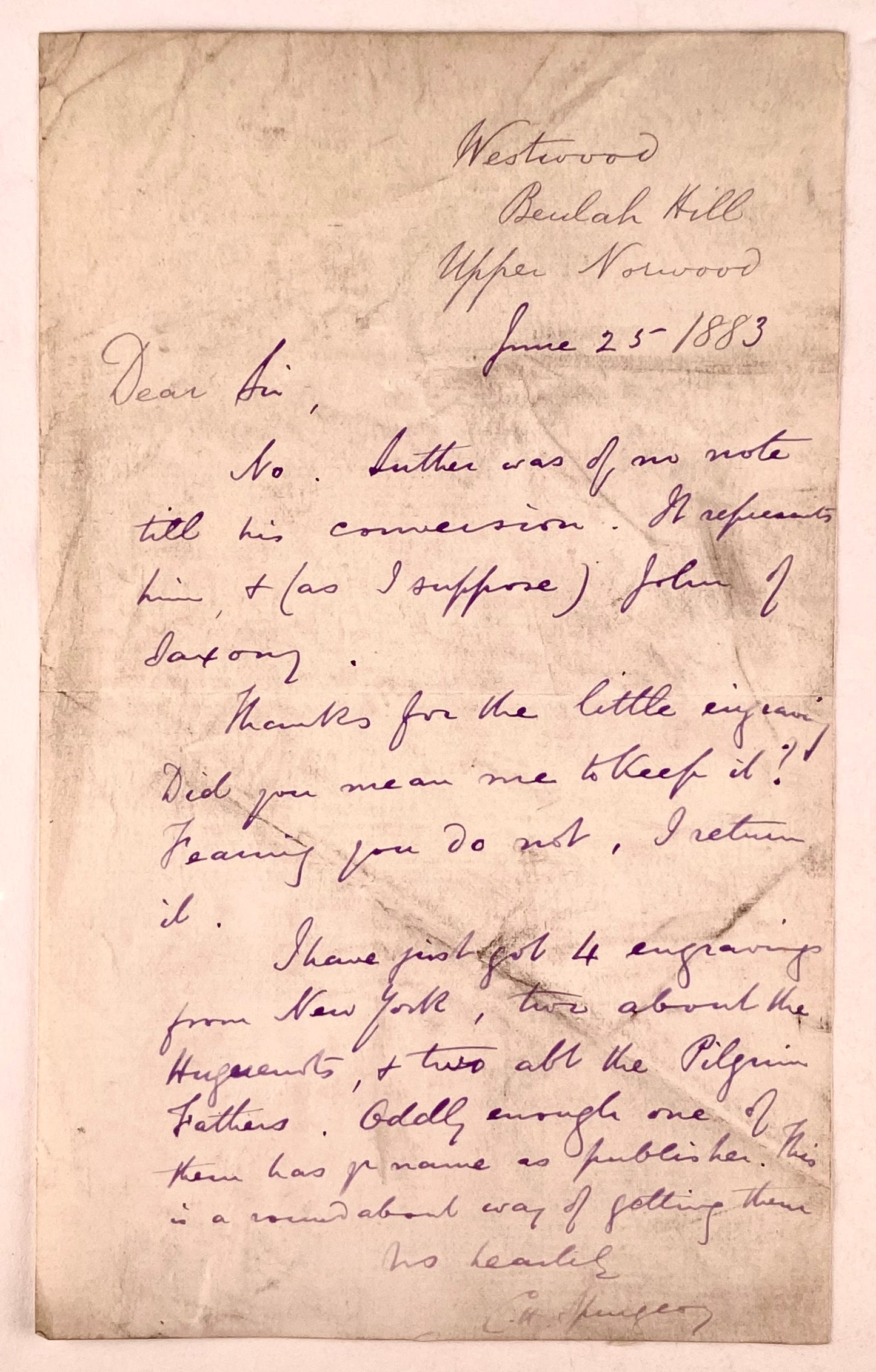 1882 C. H. SPURGEON. Group of Three Connected Autograph Letters on the Reformation & Martin Luther.