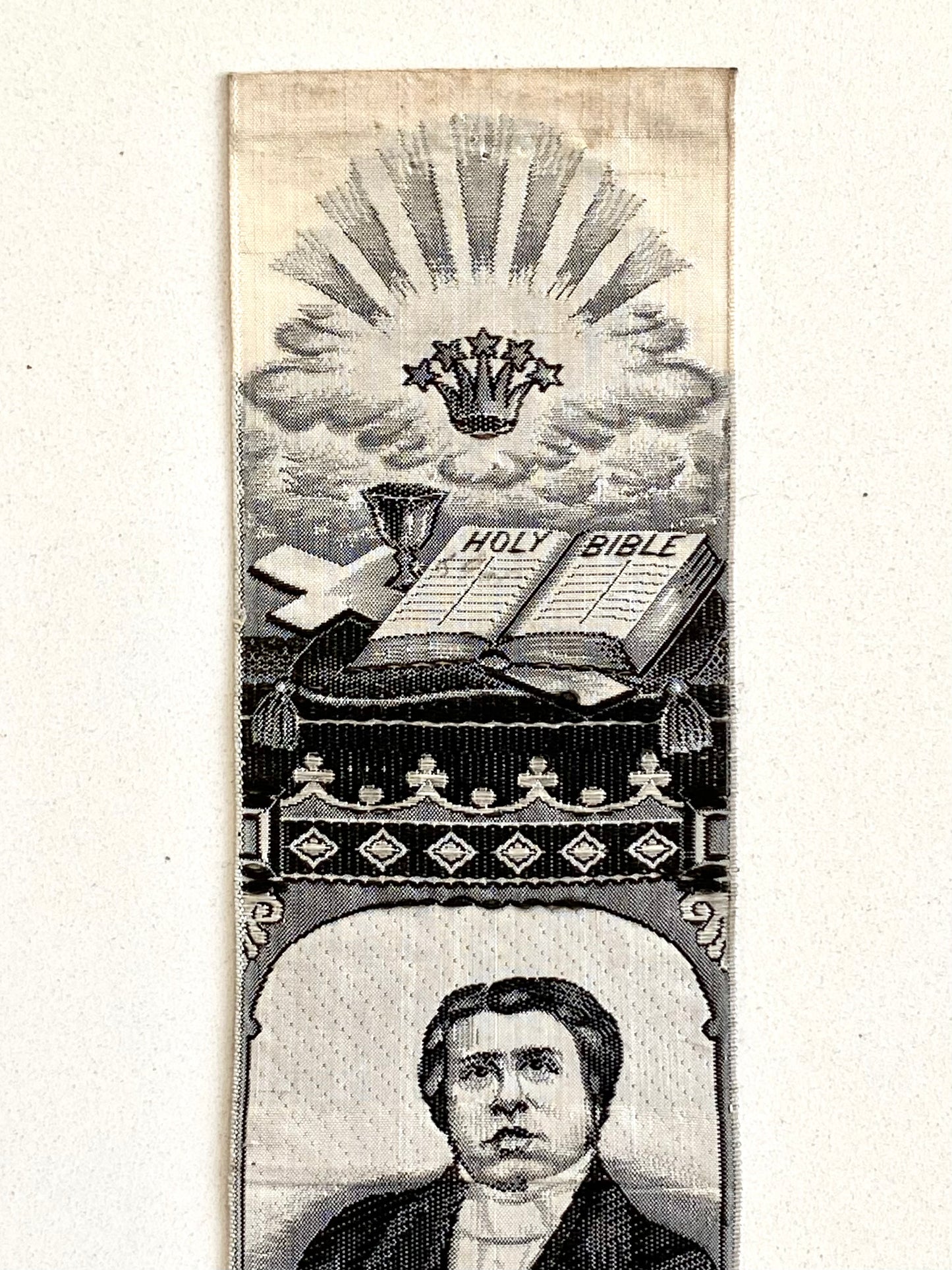 1870's C. H SPURGEON. Exceptional Victorian Silk Stevengraph Bookmark