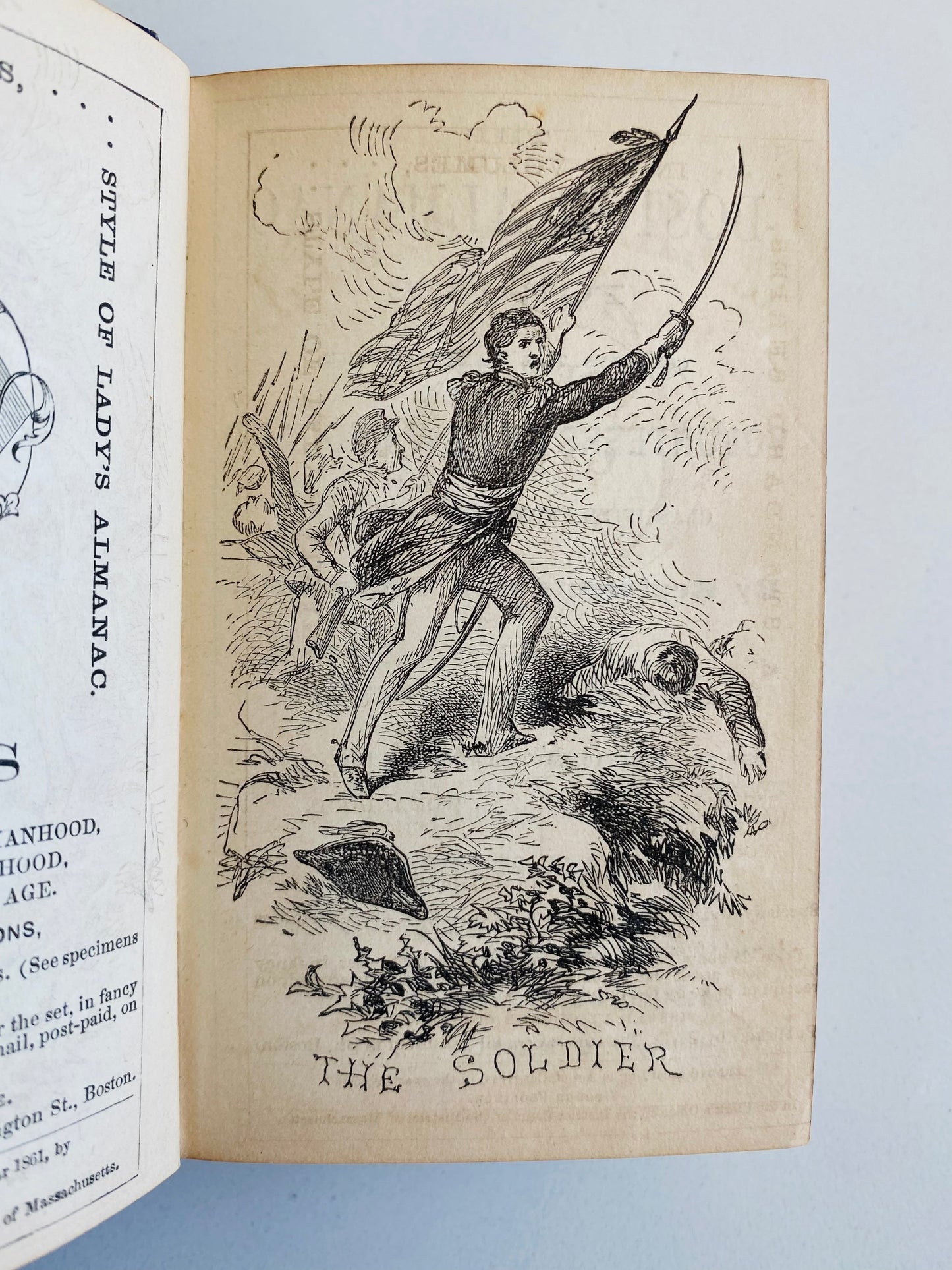 1862 CIVIL WAR. The Lady's Almanac. How to Support Soldiers, Engravings, Female Activity in Civil War, etc.