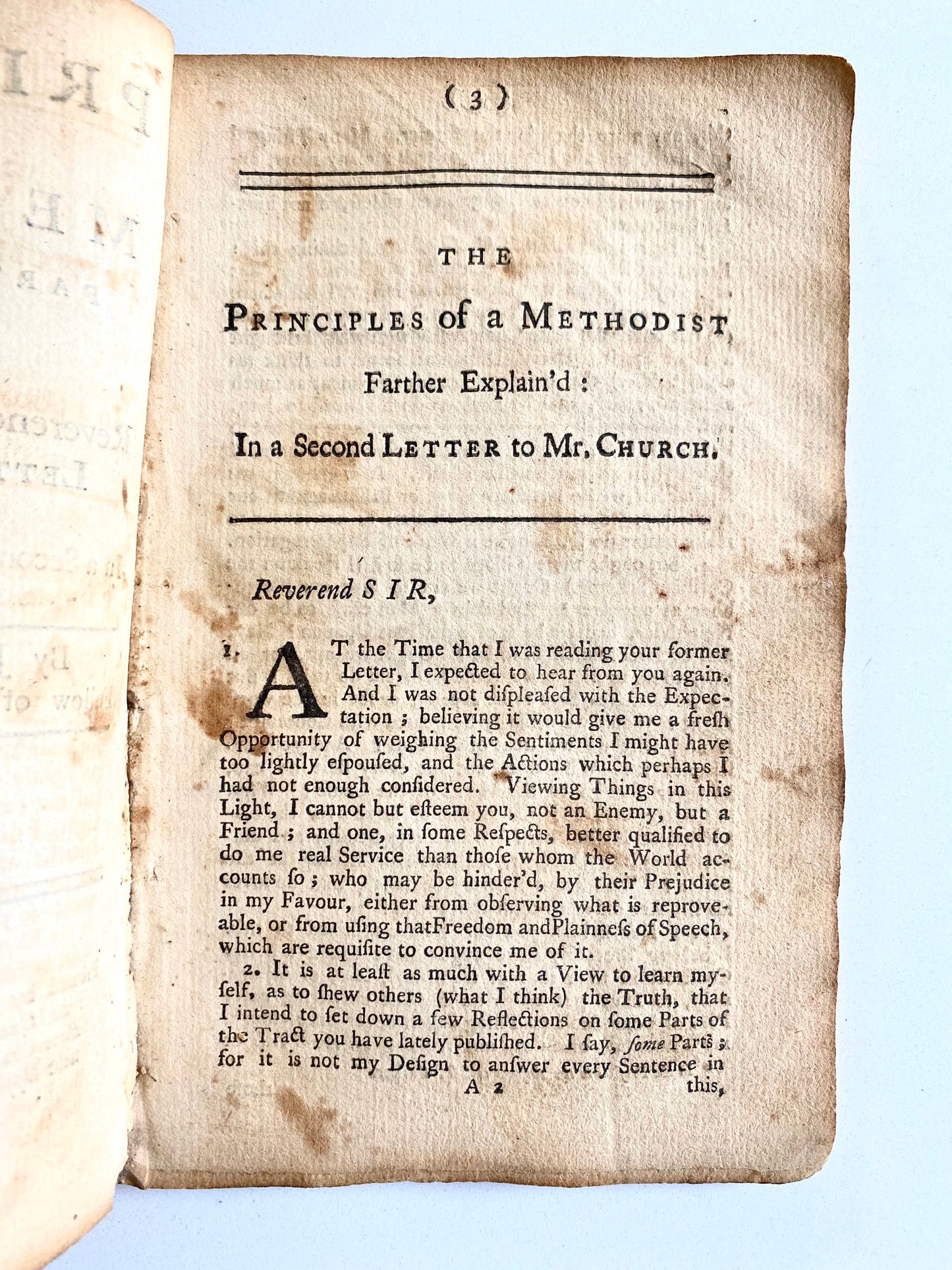 1746 JOHN WESLEY. The Principles of a Methodist Farther Explain'd in a Letter to a Gentleman.