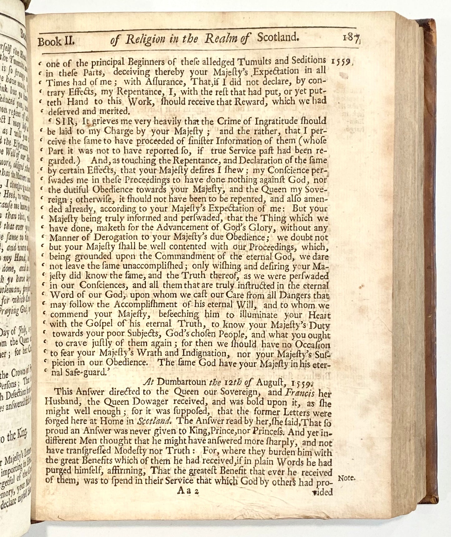 1731 JOHN KNOX. Theological Treatises and History of the Scottish Reformation. Fine Paneled Calf.