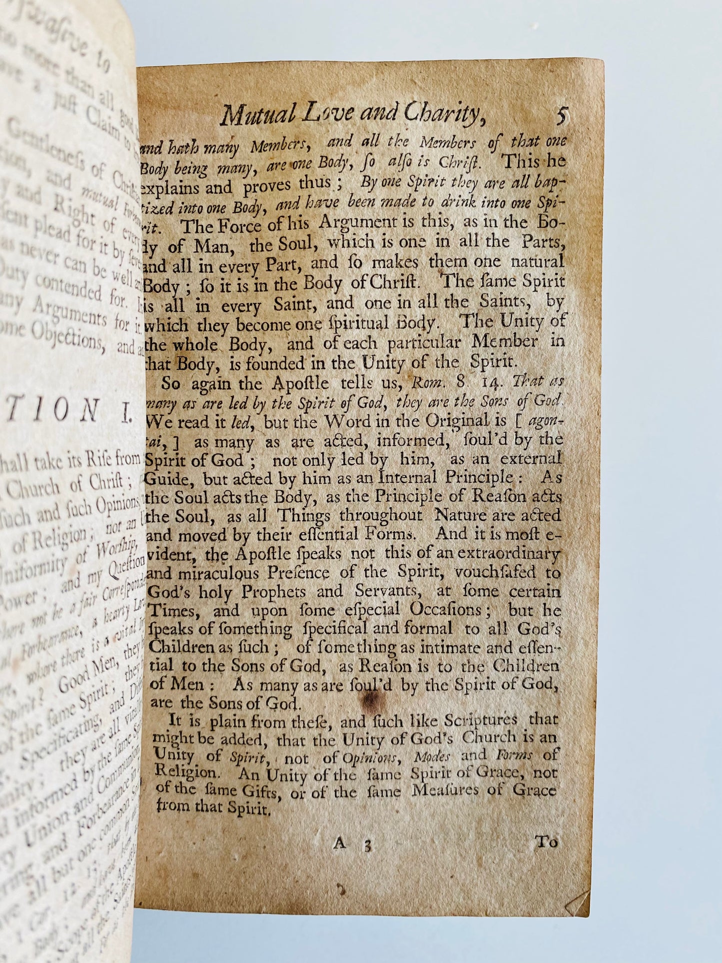 1739 JEREMIAH WHITE. Rare Puritan Work, A Persuasive to Mutual Love and Charity Among Christians of Differing Views. Timely.
