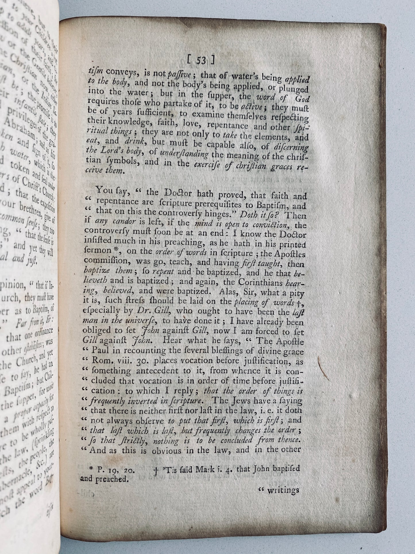 1766 JOHN GILL. Rare Response to John Gill on Dipping and Believer's Baptism
