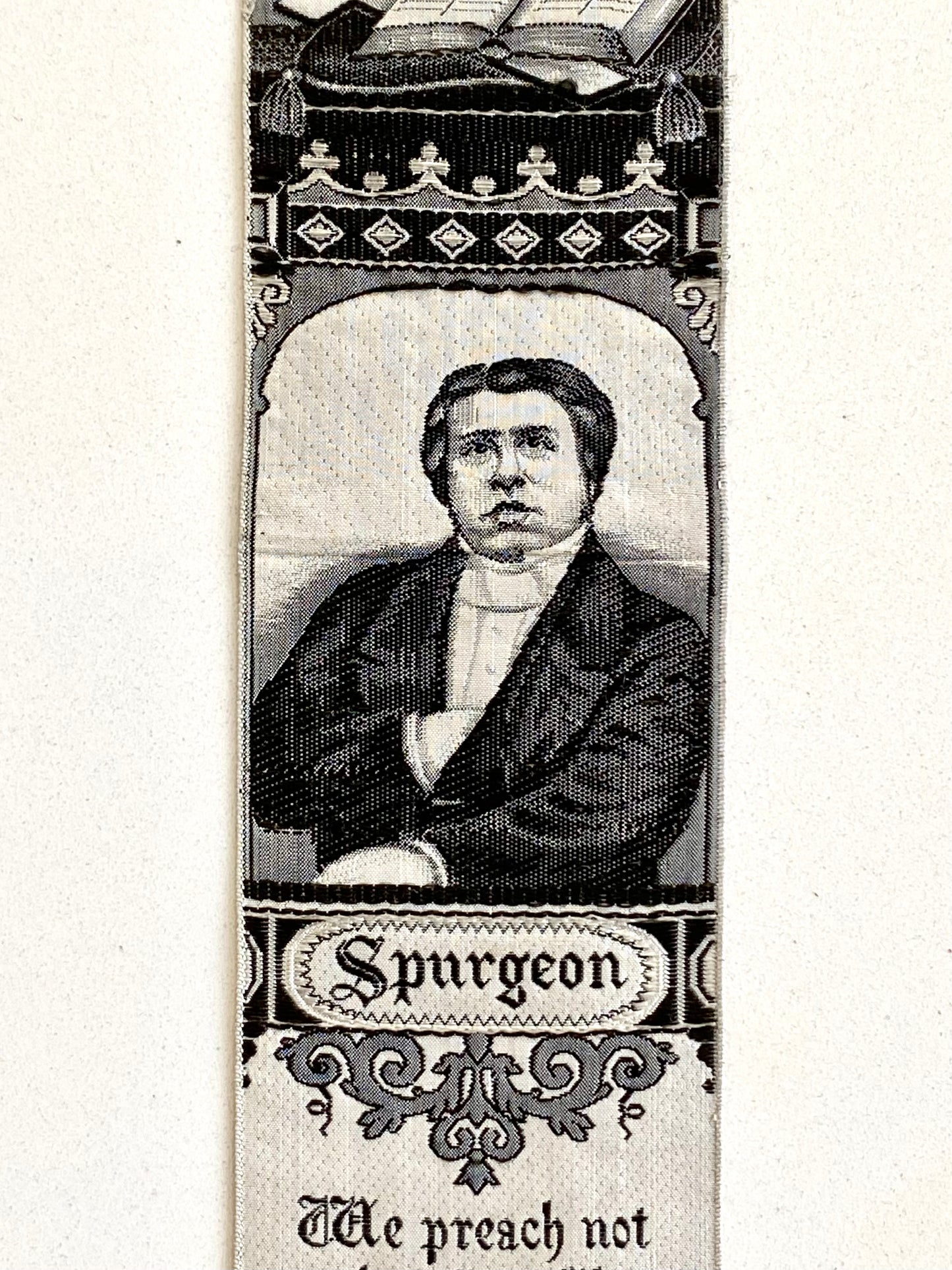 1870's C. H SPURGEON. Exceptional Victorian Silk Stevengraph Bookmark