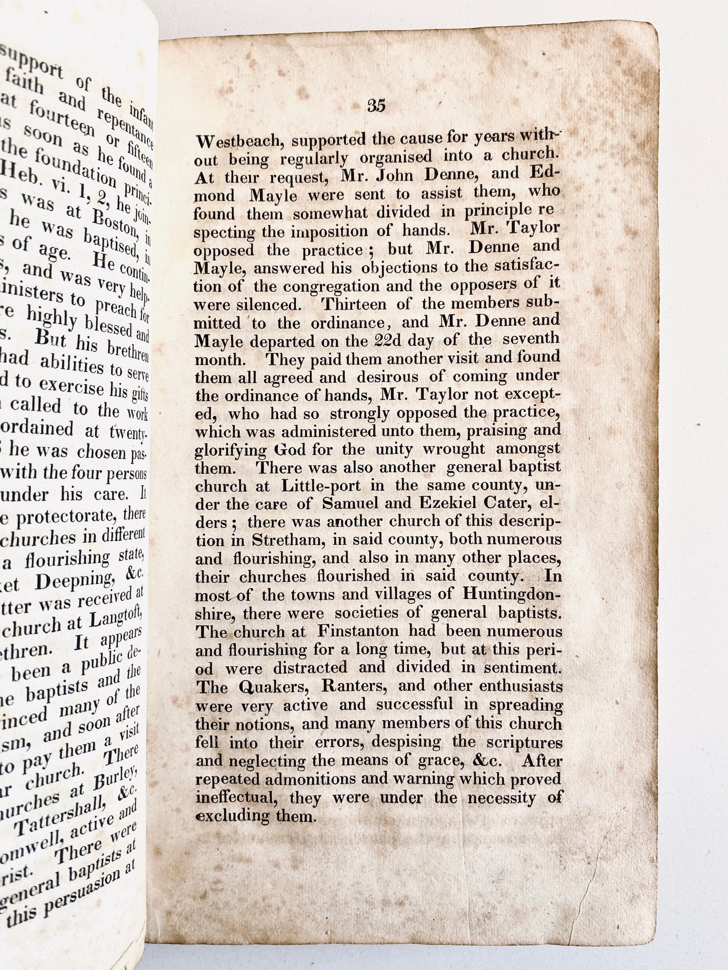 1827 RICHARD KNIGHT. History of the General, or Six Principle Baptists in Europe and America. Rare!