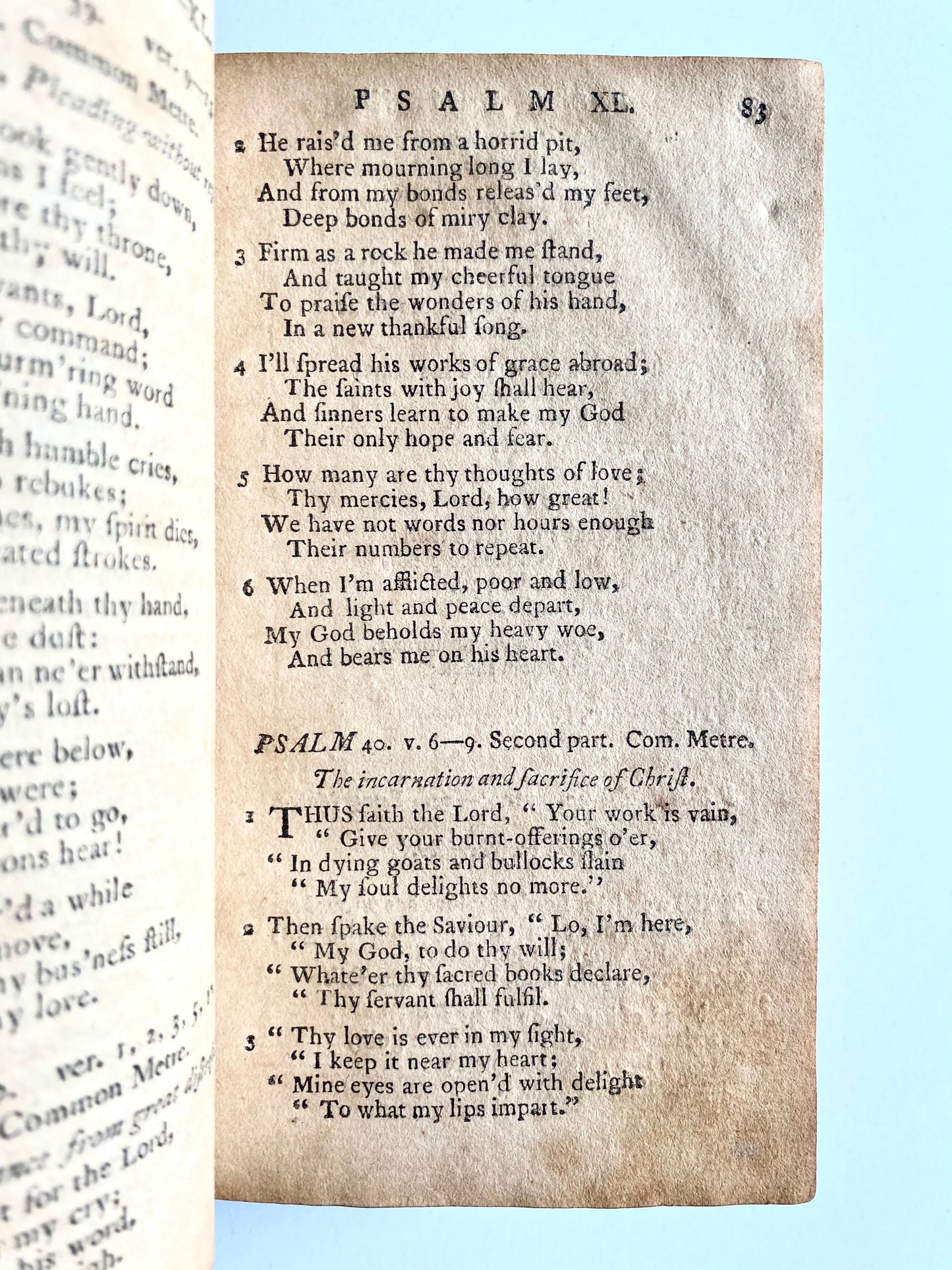 1792 AMERICAN PSALMS. Rare "Americanized" Version of Watt's Psalms for Worship