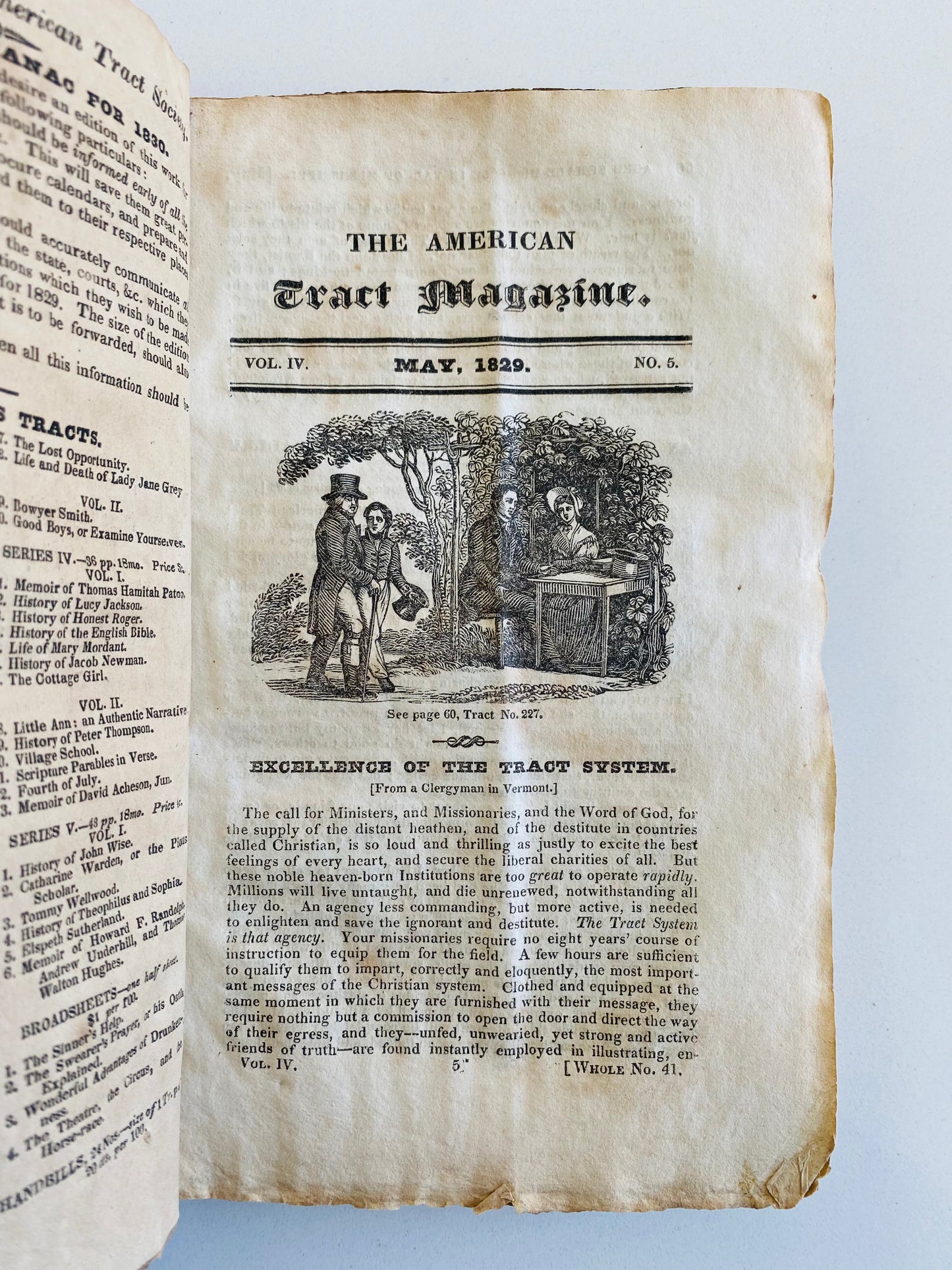 1829 AMERICAN TRACT MAGAZINE. Rare Periodical with Missionary, Serampore, Adoniram Judson Content.