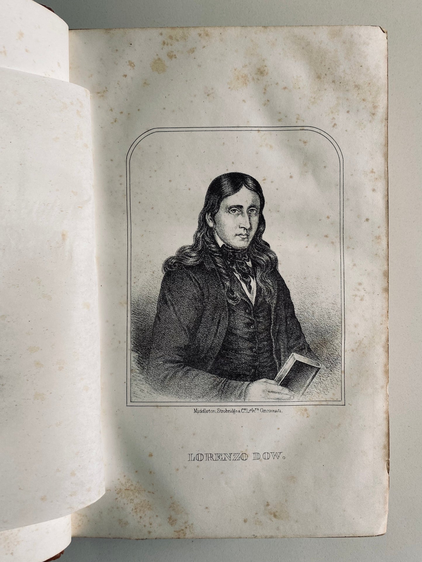 1859 LORENZO DOW. Beautiful Biography of Revivalist, Camp-Meeting Preacher. Cane Ridge, Visions, Dreams, &c.