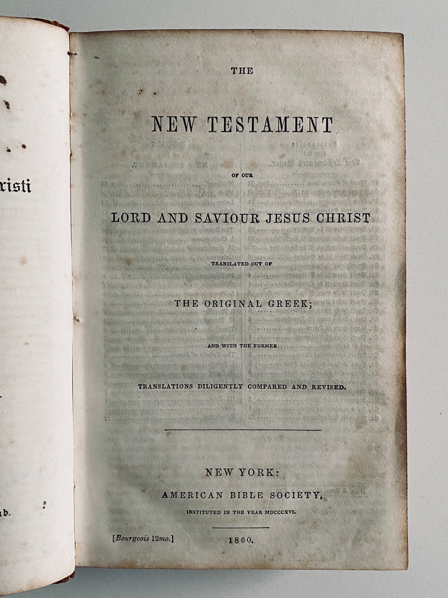 1860 HOLY BIBLE. San Francisco Sea Captain Provenance - Danish & English Parallel