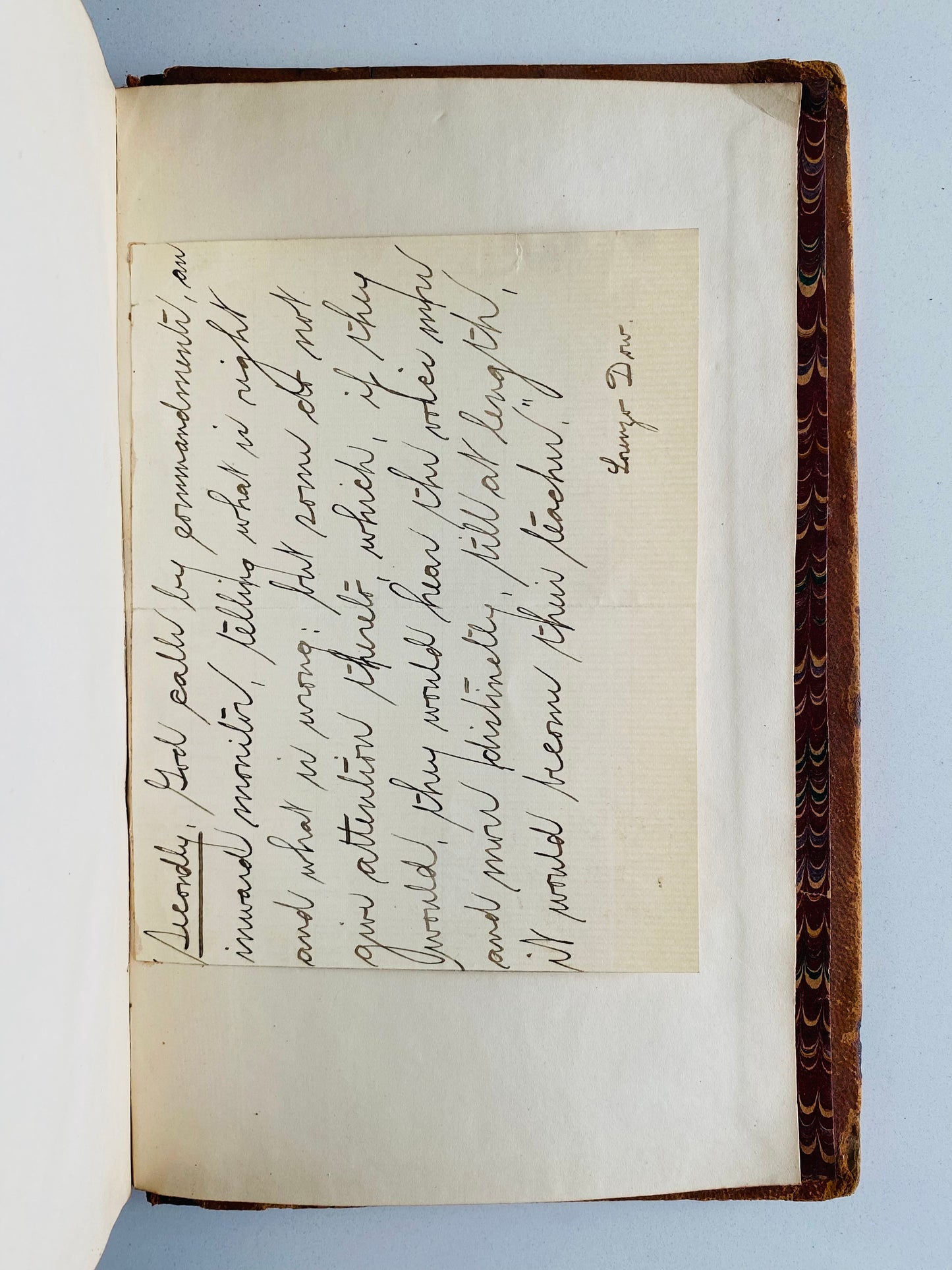 1857 LORENZO DOW. Rare MSs Sermon, Autograph & Biography of New England's Eccentric Revivalist.