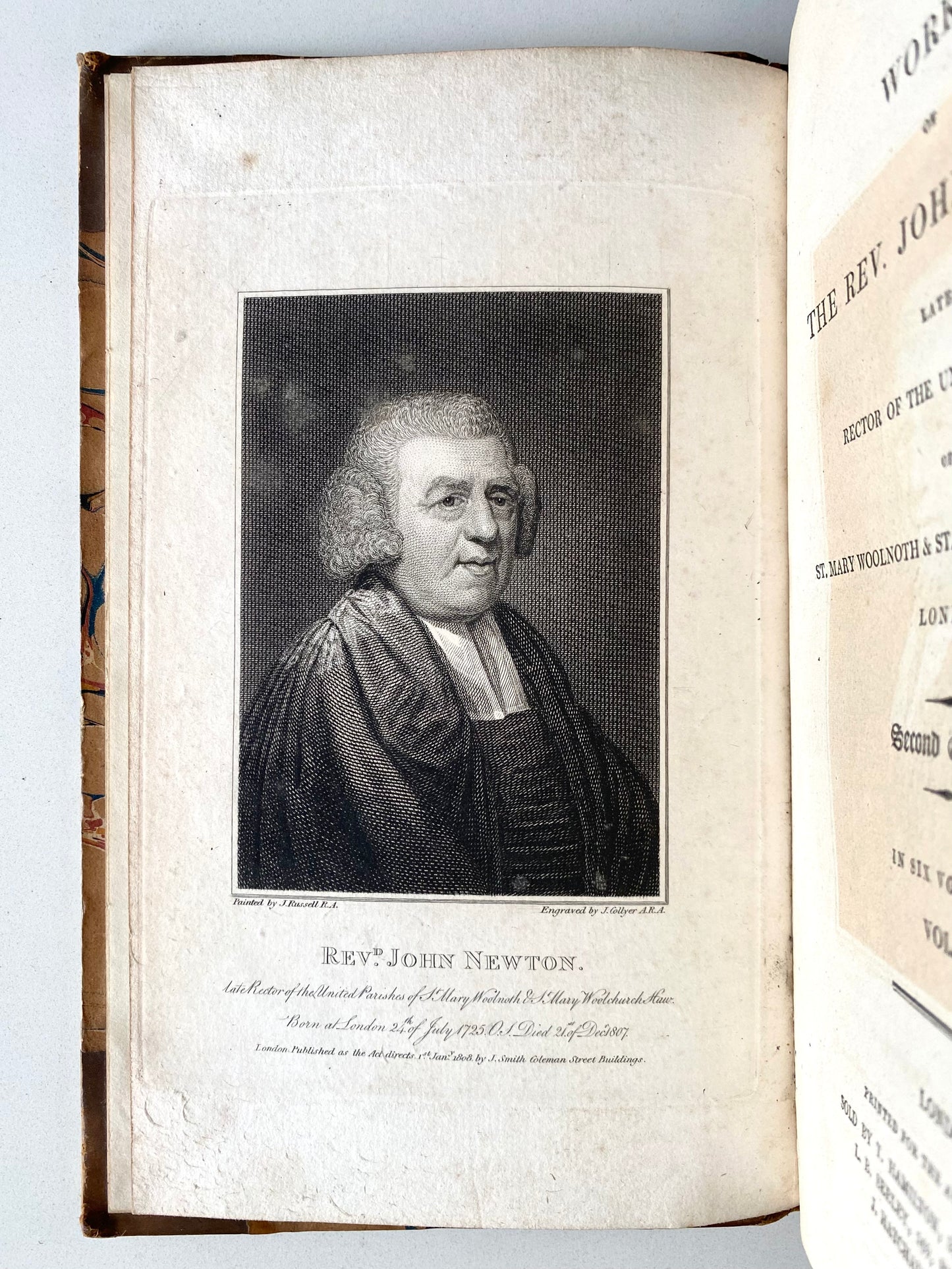 1816 JOHN NEWTON. The Complete Works of John Newton in Six Volumes. Superb Set.