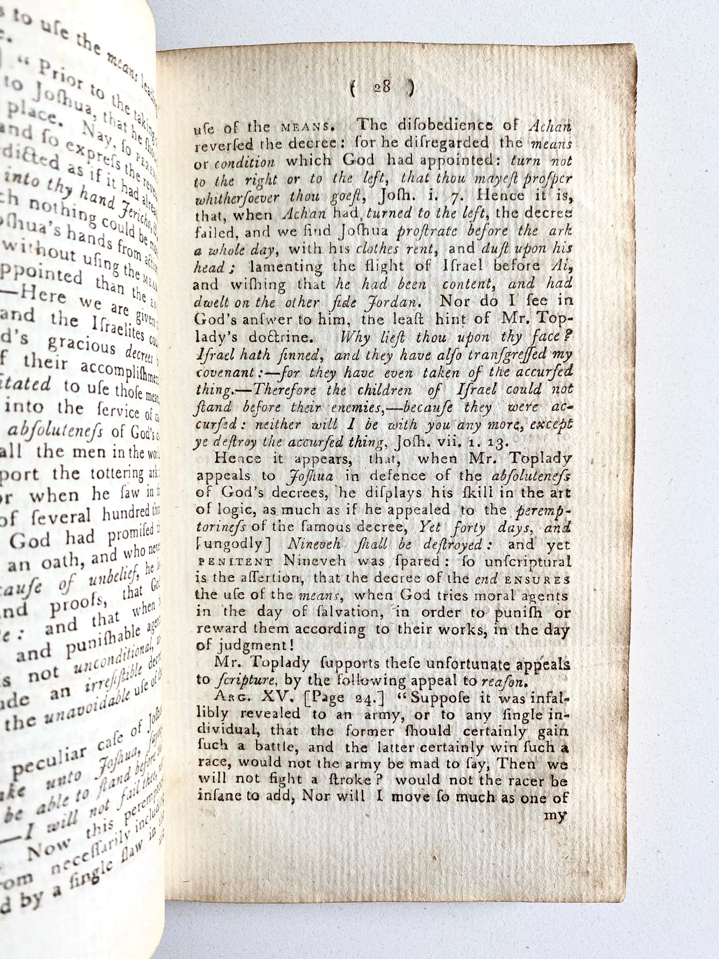 1788 JOHN WESLEY & AUGUSTUS TOPLADY. Debate Regarding Calvinism and the Divine Decrees.