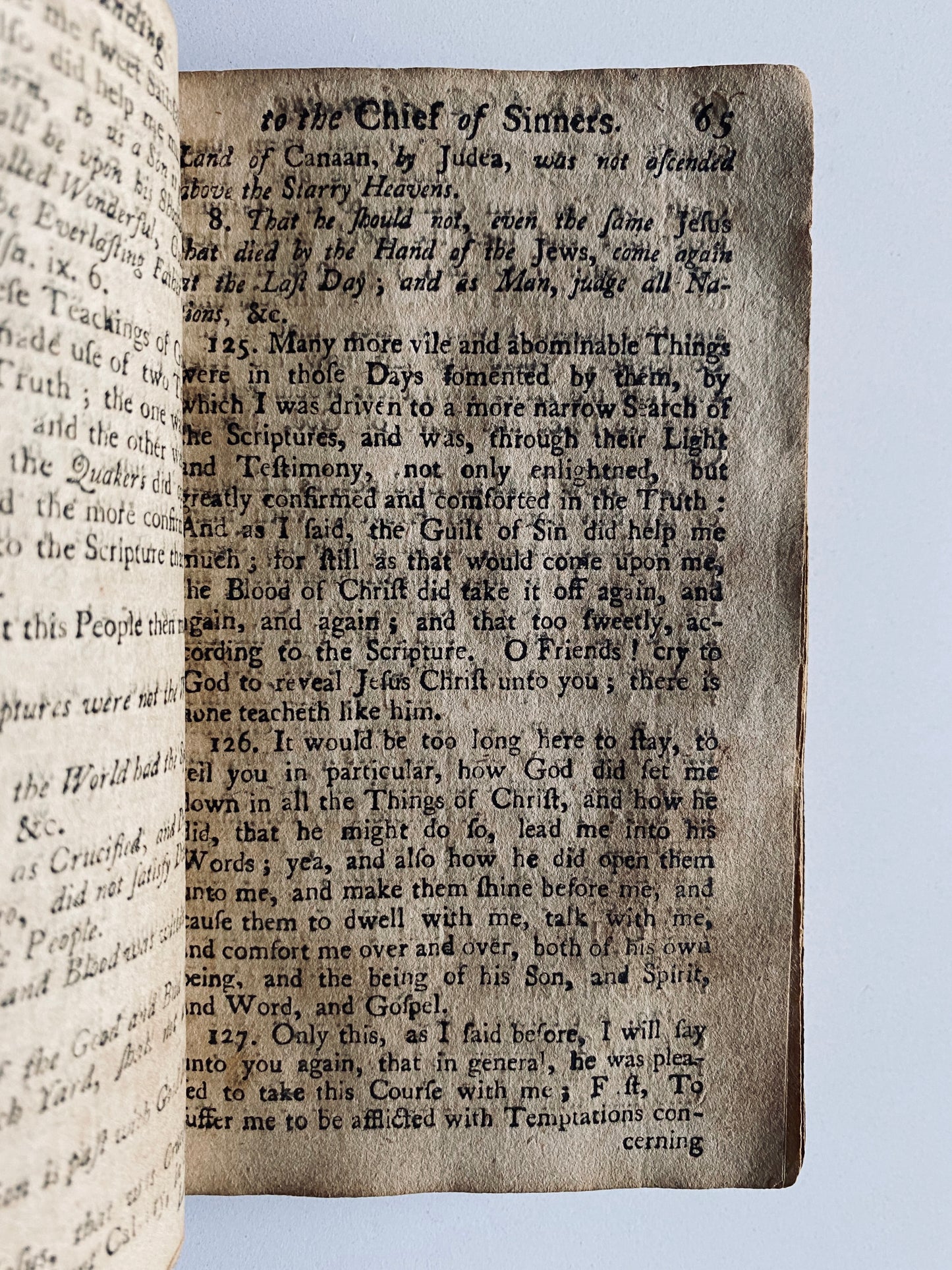 1761 JOHN BUNYAN. Grace Abounding to the Chief of Sinners. Charming Early Edition w/Frontis