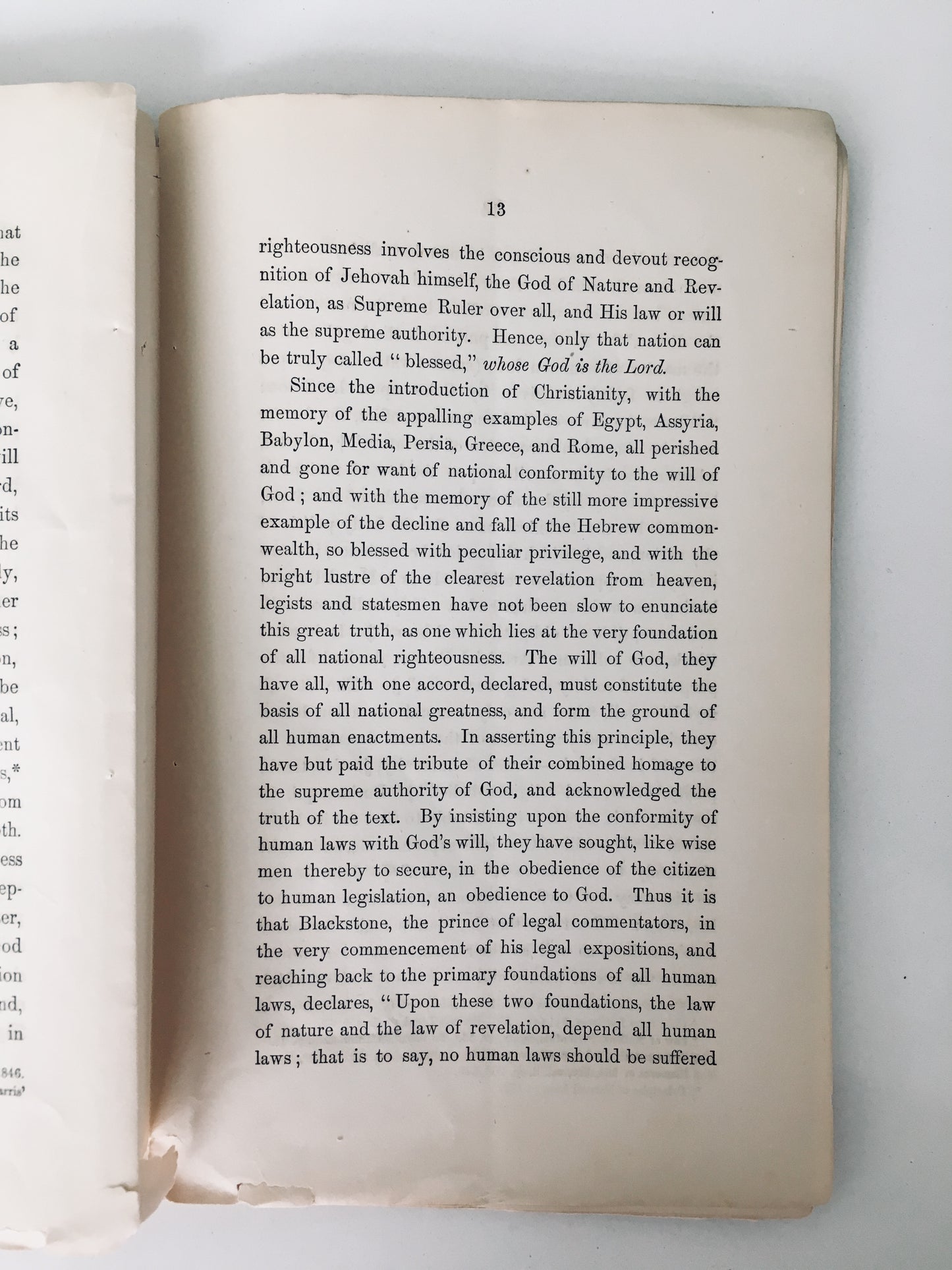 1861 NATHANIEL WEST. Civil War Sermon on National Righteousness - Thanksgiving Sermon