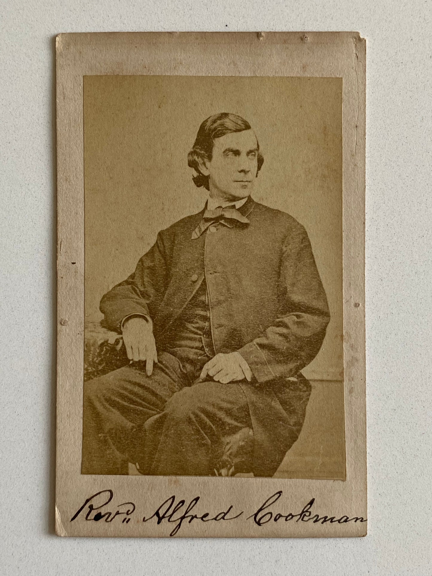 1864 ALFRED COOKMAN. Rare Signed CDV of Methodist Camp-Meeting Revivalist, Abolitionist, and Civil War Chaplain
