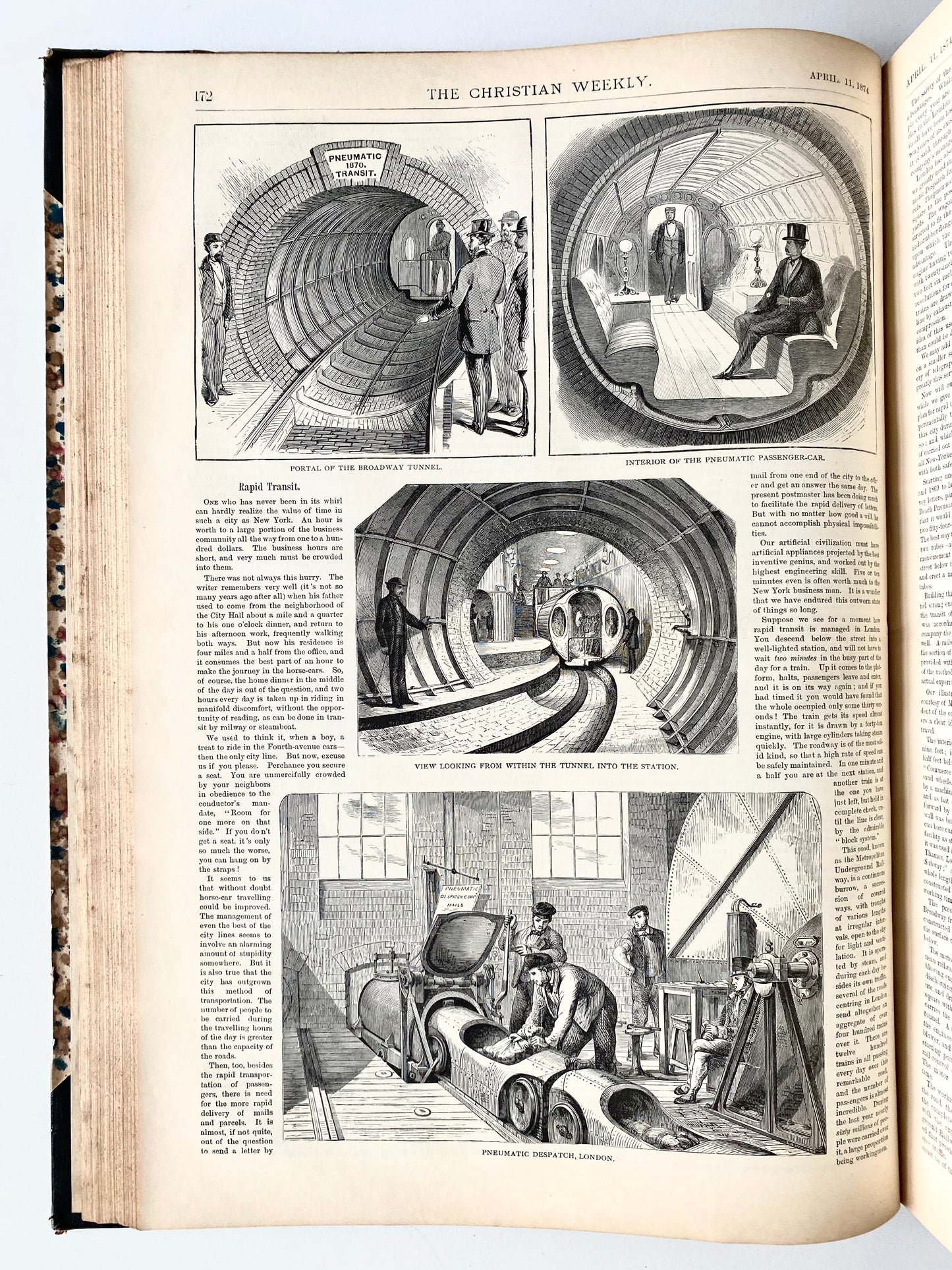 1874 ILLUSTRATED CHRISTIAN WEEKLY. Revival in Scotland, Mormonism, Temperance, Women's Rights, &c 16 Inches Tall!