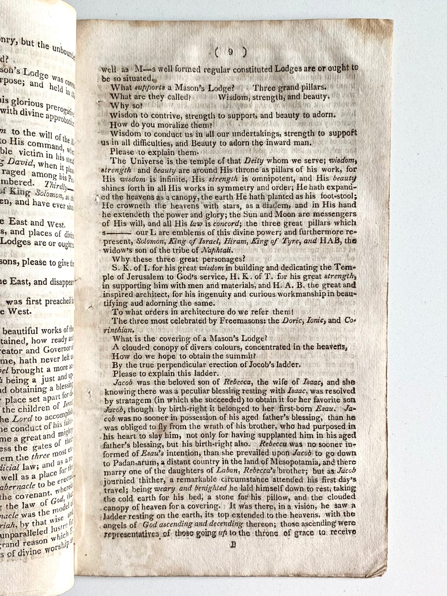 1812 JOHN A. ROHR. The Free Mason's Instructor; Or, Lectures on the First Three Degrees of Masonry.