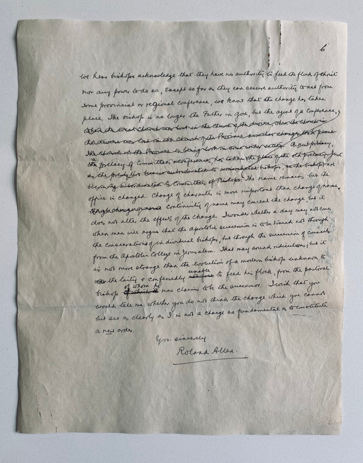 1929 ROLAND ALLEN. Sixteen Page Unpublished MSs on Missions by Important Missiologist!