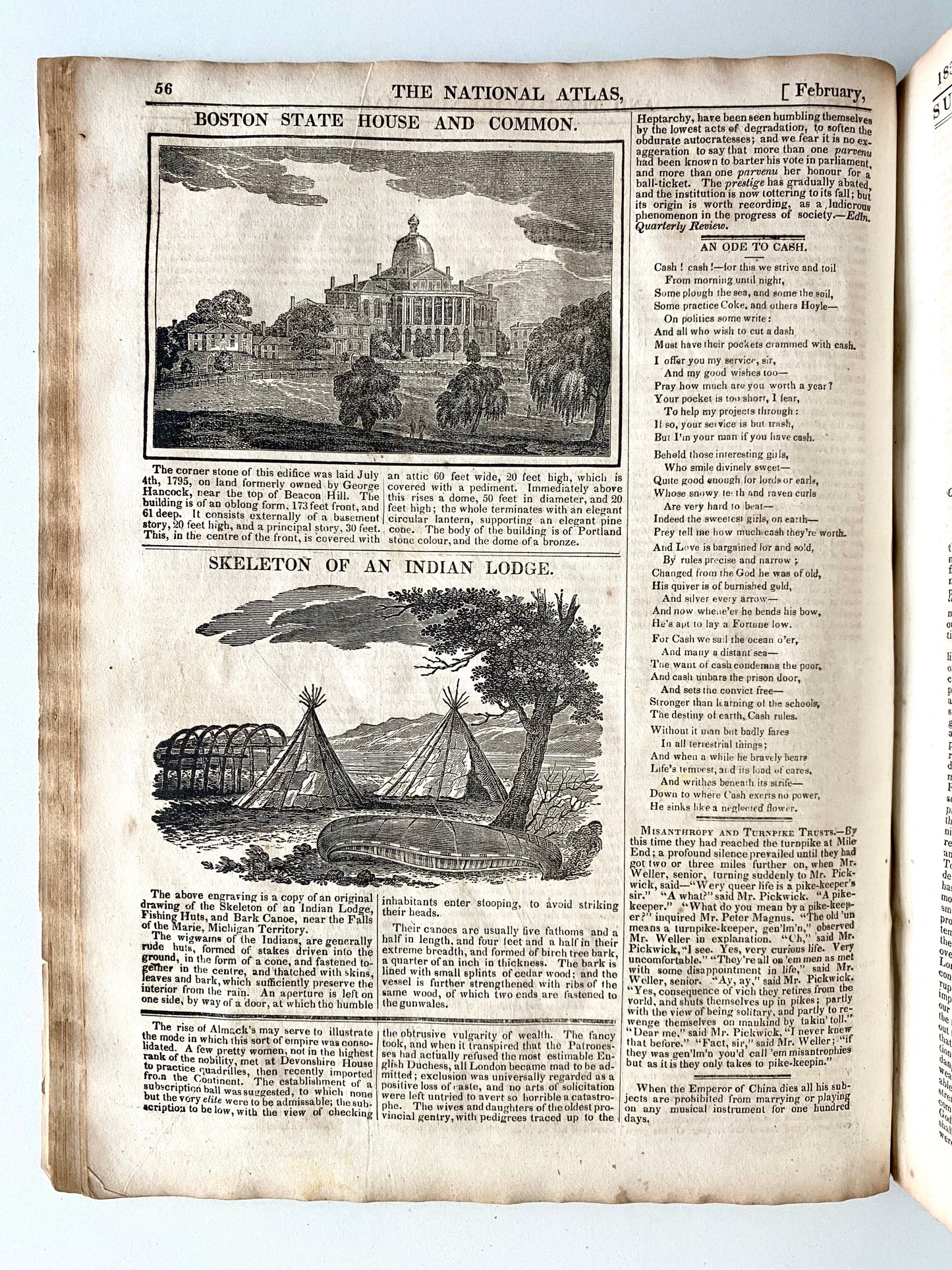 1837 NATIONAL ATLAS WEEKLY. 10 Year Old Hanged, Abolition, Indian Wars, New York Riots, Fairy Tales