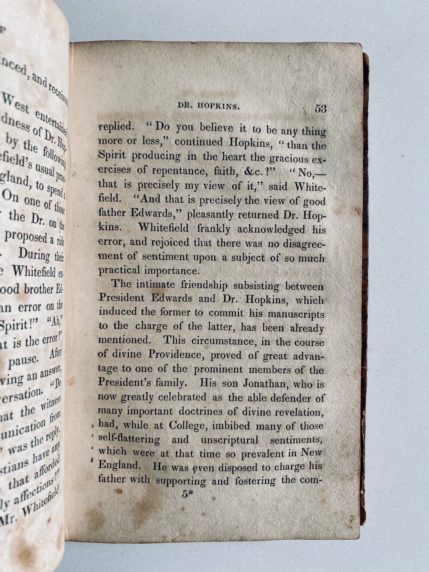 1830 SAMUEL HOPKINS. Memoir of Life and Character of Hopkins. Hopkinsian Theology, Jonathan Edwards, &c.