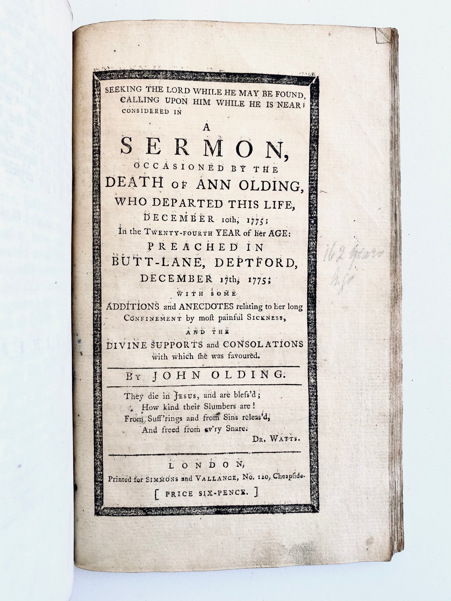 1759 JOHN OLDING. Power of Prayer, Holiness of the Christian Ministry, Etc. Rare Great Awakening Works.