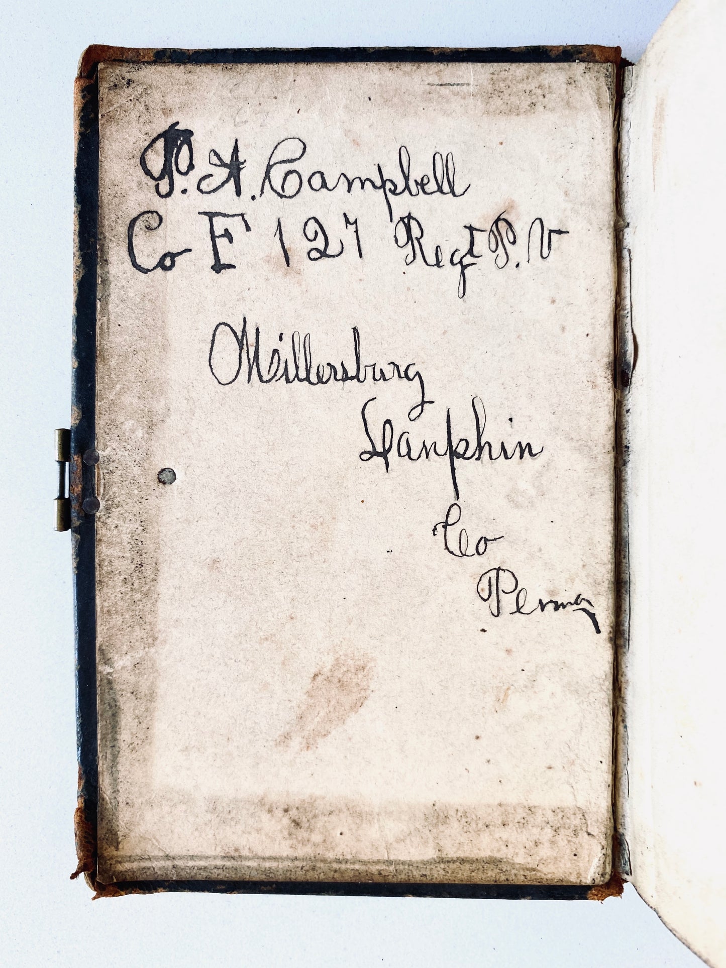 1861 CIVIL WAR. Fine Bible of Peter A. Campbell, Gettysburg Soldier and Pony Rider!