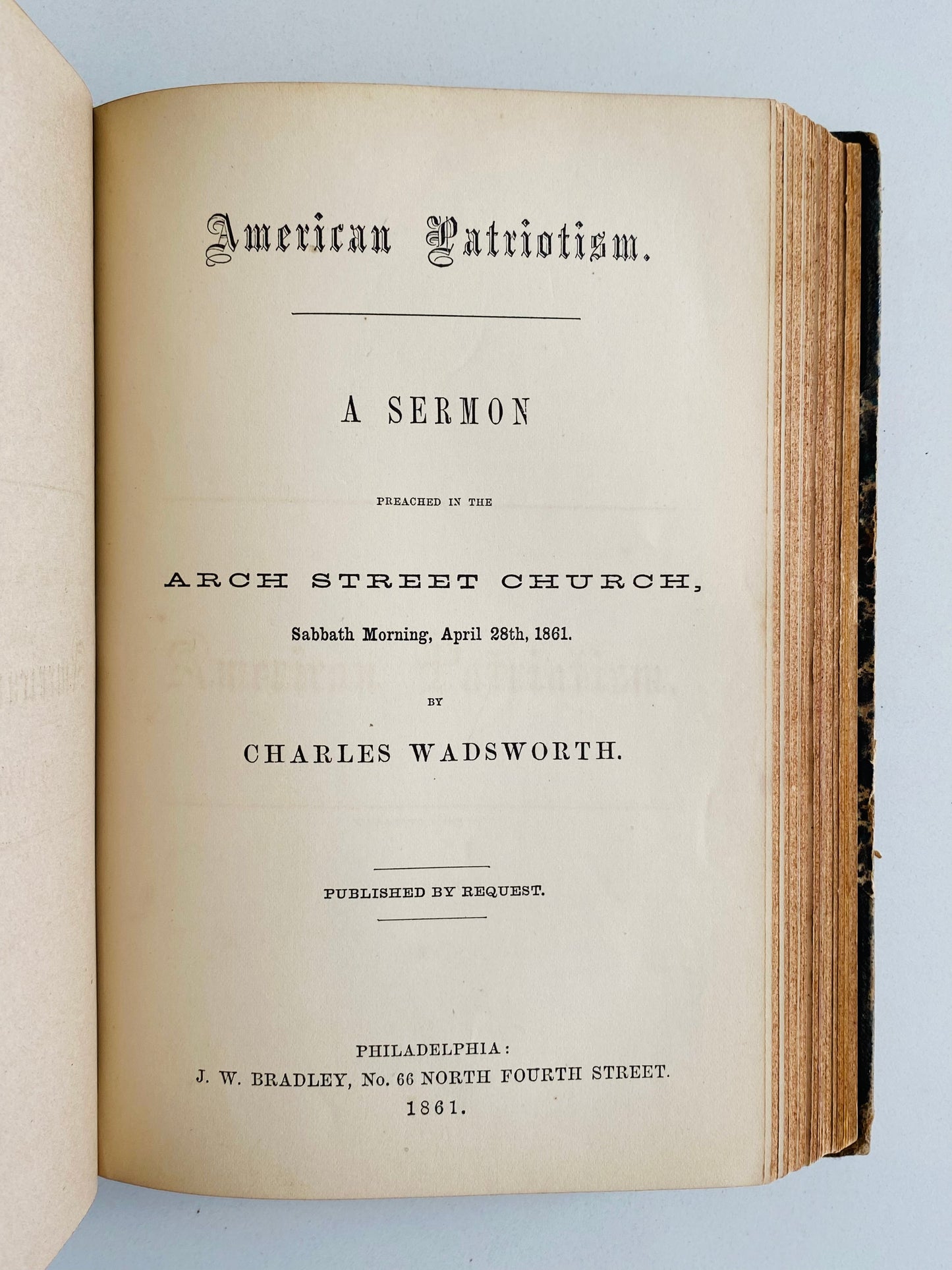 1861 CHARLES WADSWORTH. Important Sammelband of Sermons by Emily Dickinson's Creative Muse.