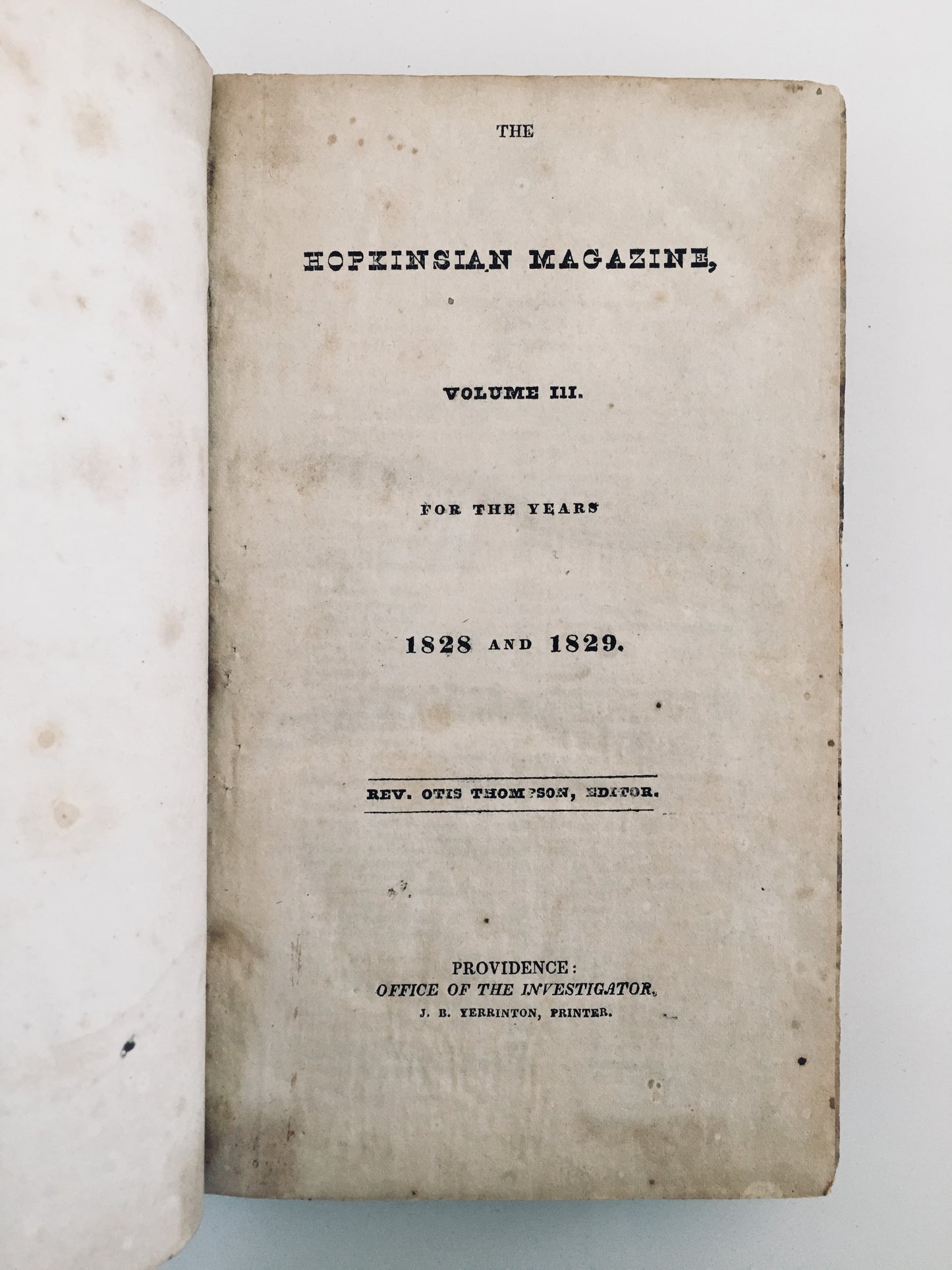1828 HOPKINSIAN MAGAZINE. Rare Revival Periodical from the Calvinistic Side of Second Great Awakening
