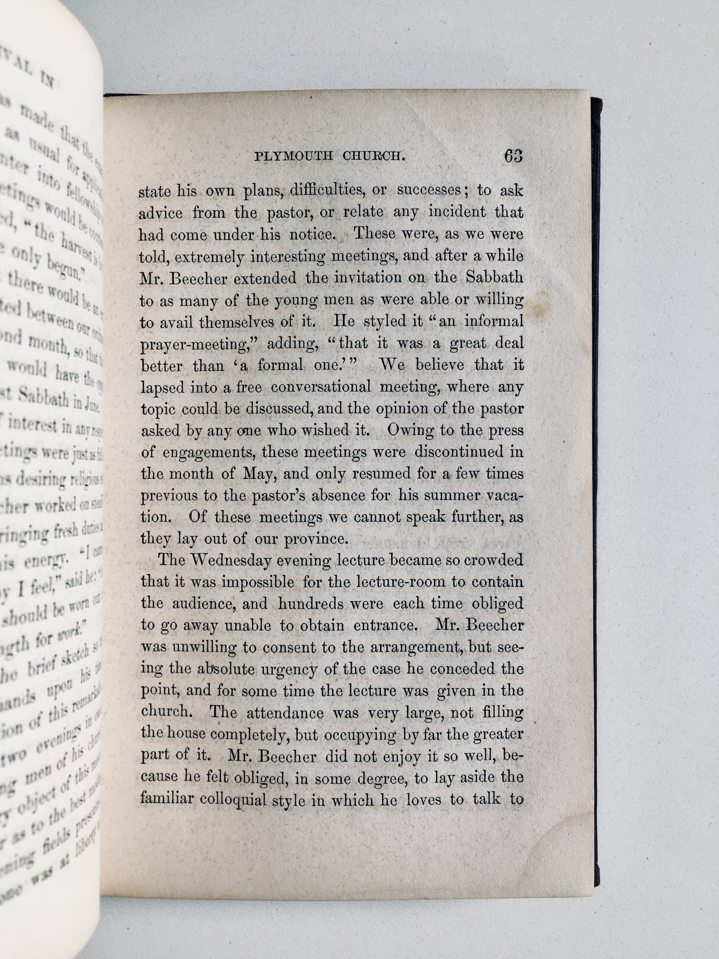 1859 SHEARMAN, JULIA. A Memorial of the Prayer Revival at Plymouth. Rare