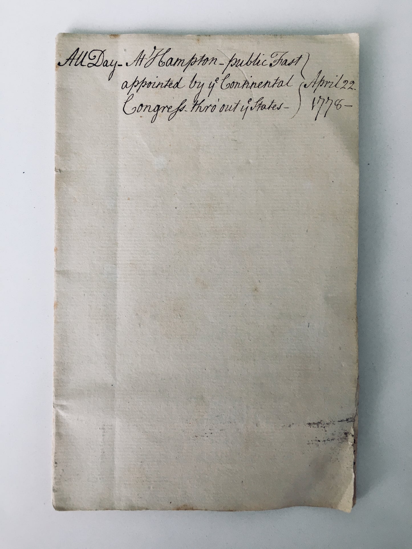 1779 SAMUEL LANGDON. 16 Page Manuscript Sermon Preached on American Defeat of the British!