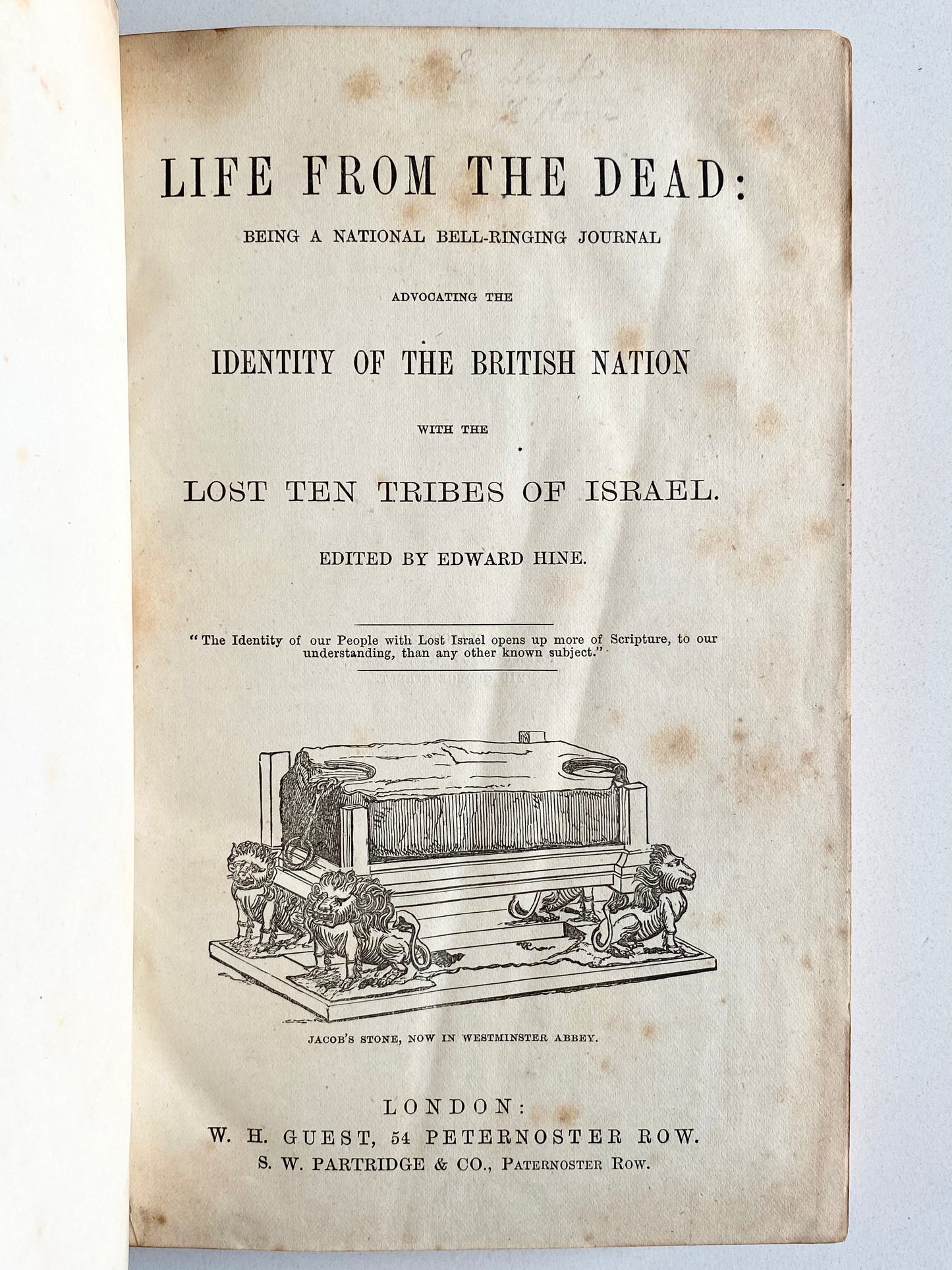 1873-1880 EDWARD HINE. Run of 7 Scarce Volumes of British-Israelite Periodical "Life from the Dead."