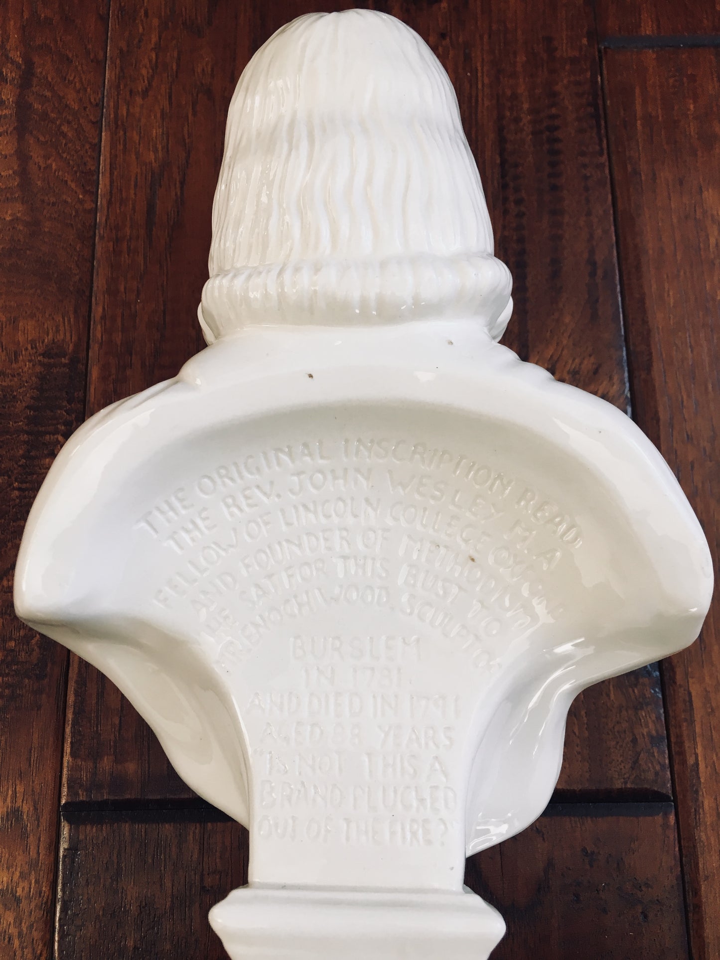 1781 JOHN WESLEY. Fine Glazed Ceramic Bust of John Wesley after Enoch Wood