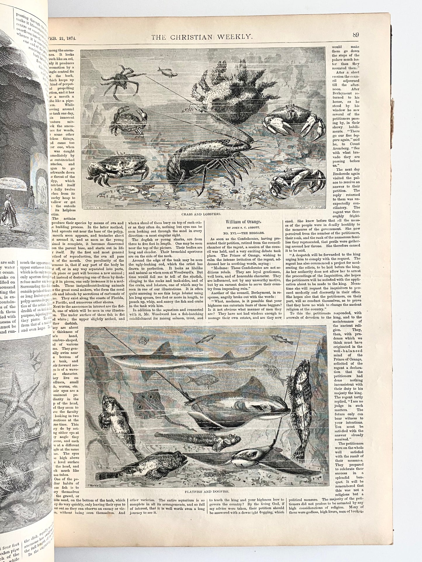 1874 ILLUSTRATED CHRISTIAN WEEKLY. Revival in Scotland, Mormonism, Temperance, Women's Rights, &c 16 Inches Tall!