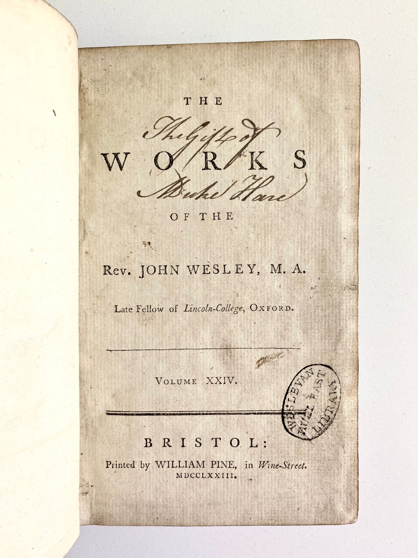 1773 JOHN WESLEY. A Plain Account of Christian Perfection. Superb Methodist Provenance!
