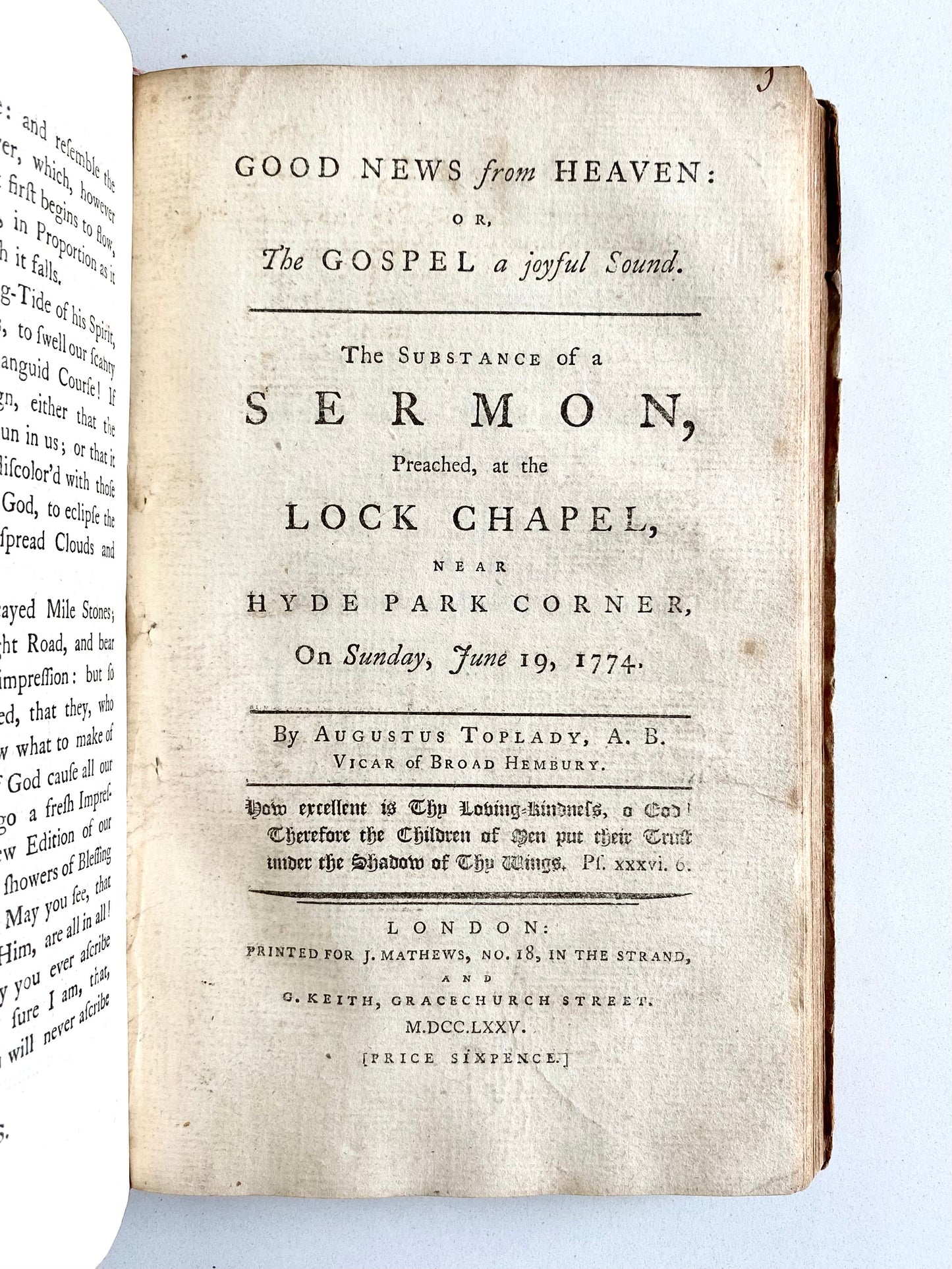 1776 AUGUSTUS TOPLADY. Sammelband of Sermons on American Revolution & John Wesley, &c.