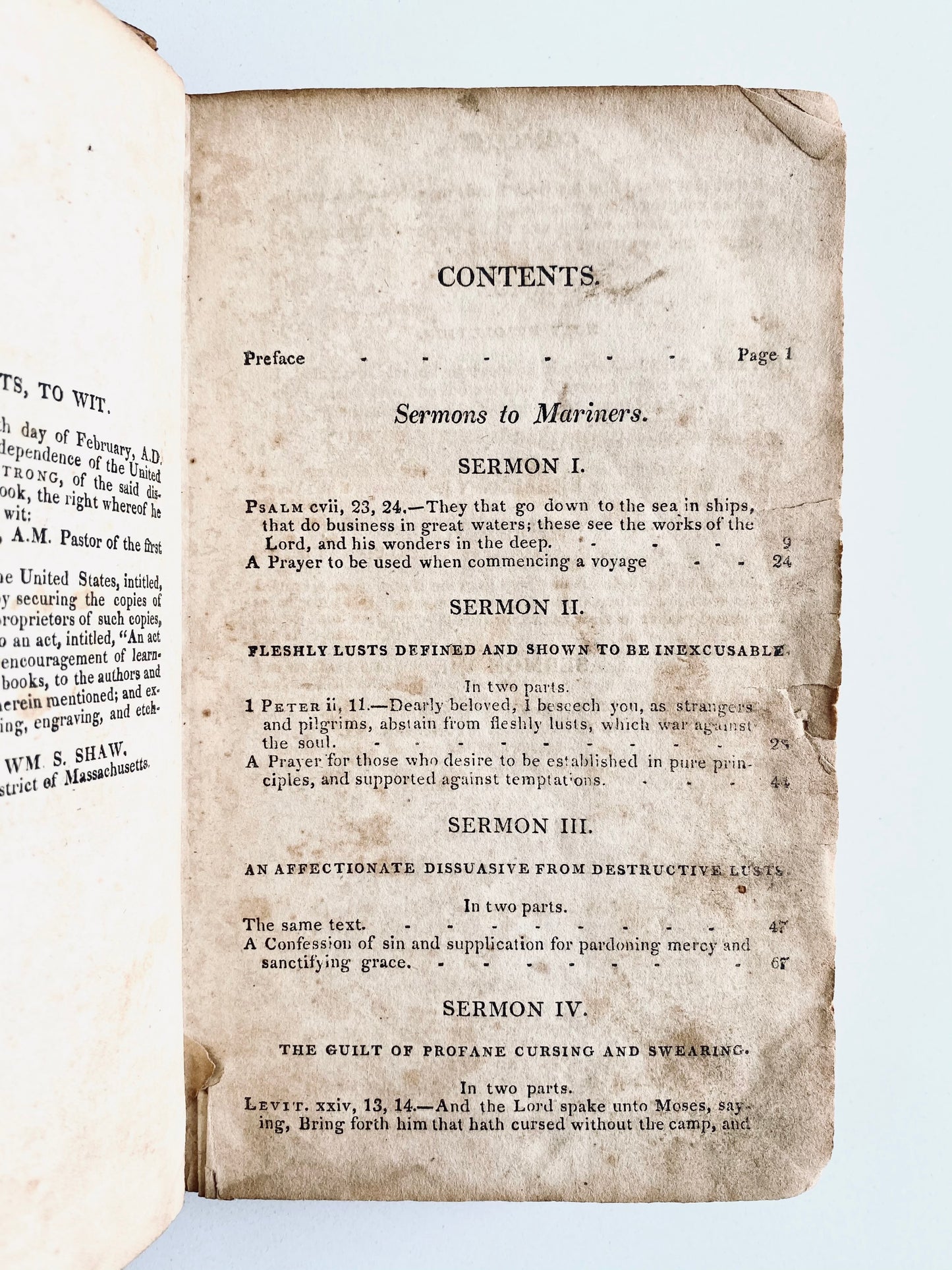 1812 ABIEL ABBOT. Sermons to Sailors on Lust, Pornography, Swearing and Cursing, &c.